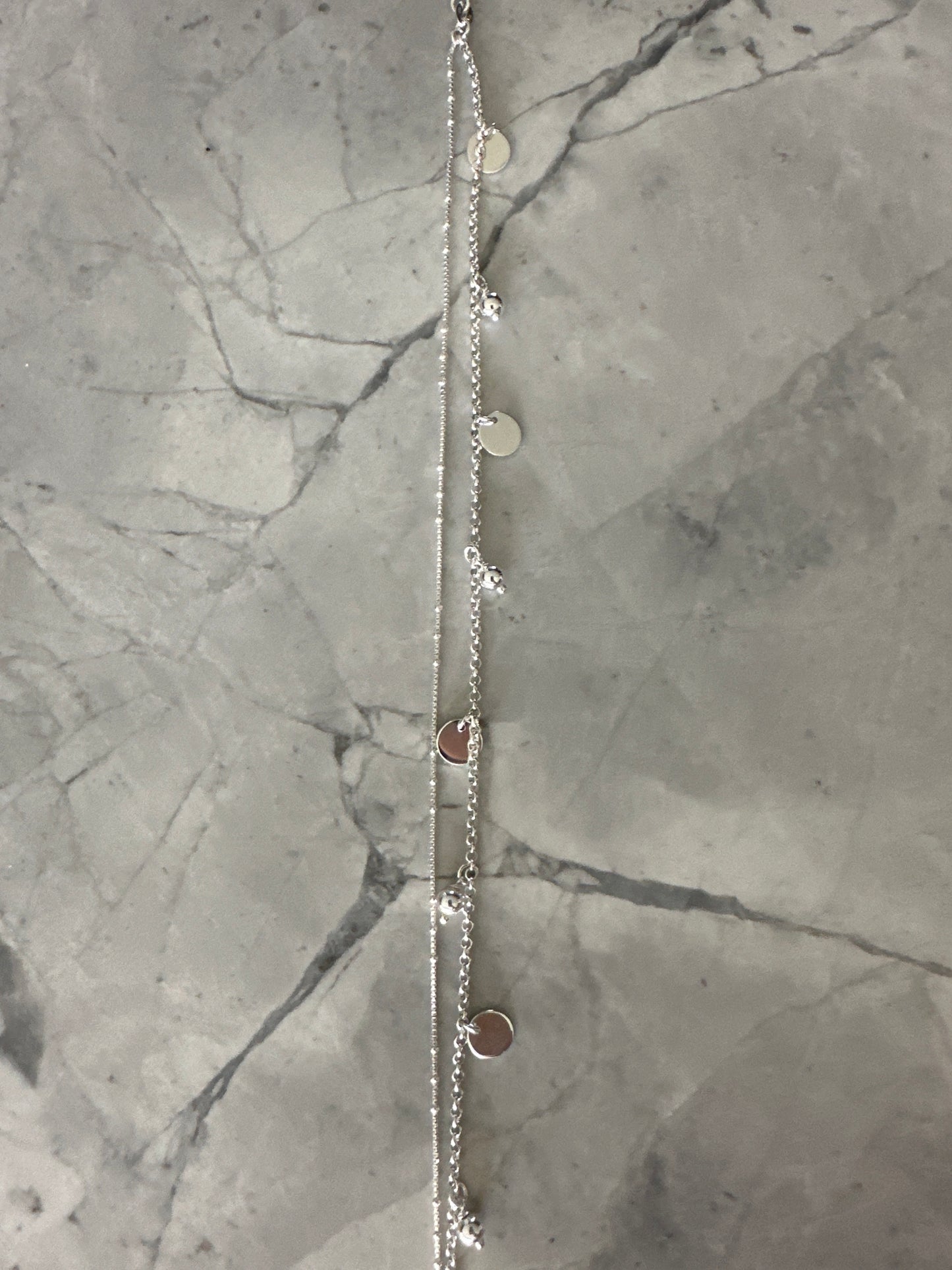Perfect Double Chain Anklet Silver