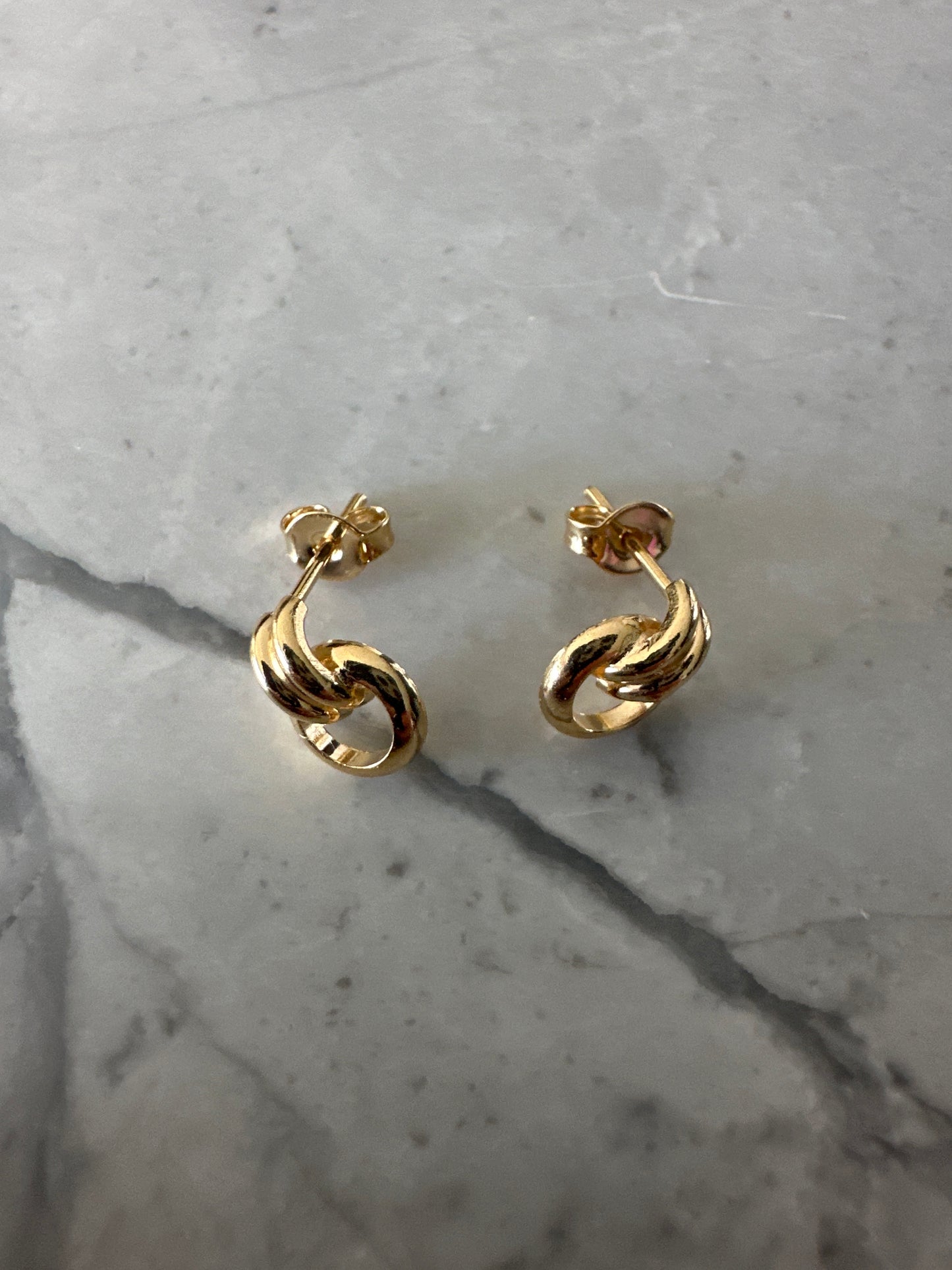 Monaco Knot Stud Earrings Gold