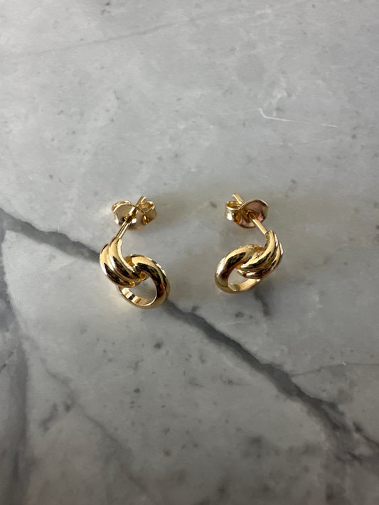 Monaco Knot Stud Earrings Gold
