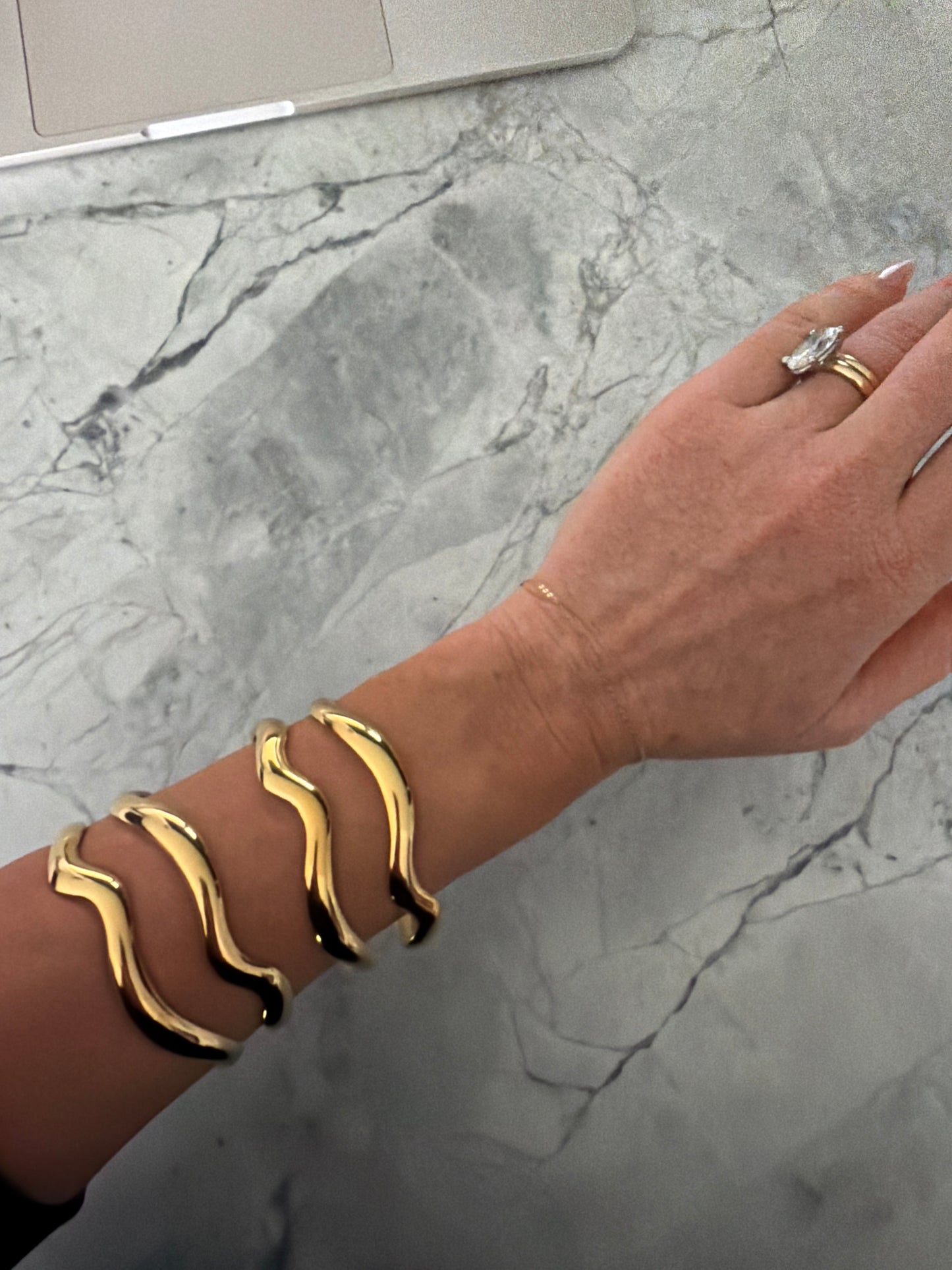 Miranda Wave Cuff Set | 18k Gold-Coated