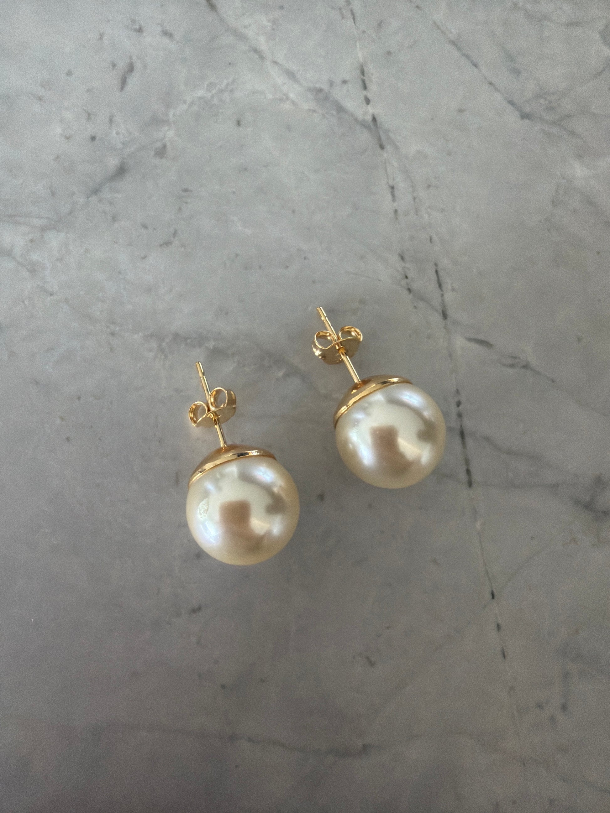 Jacqueline Lee Jewellery | Giant Bridal Pearl 18K Gold Filled Earrings