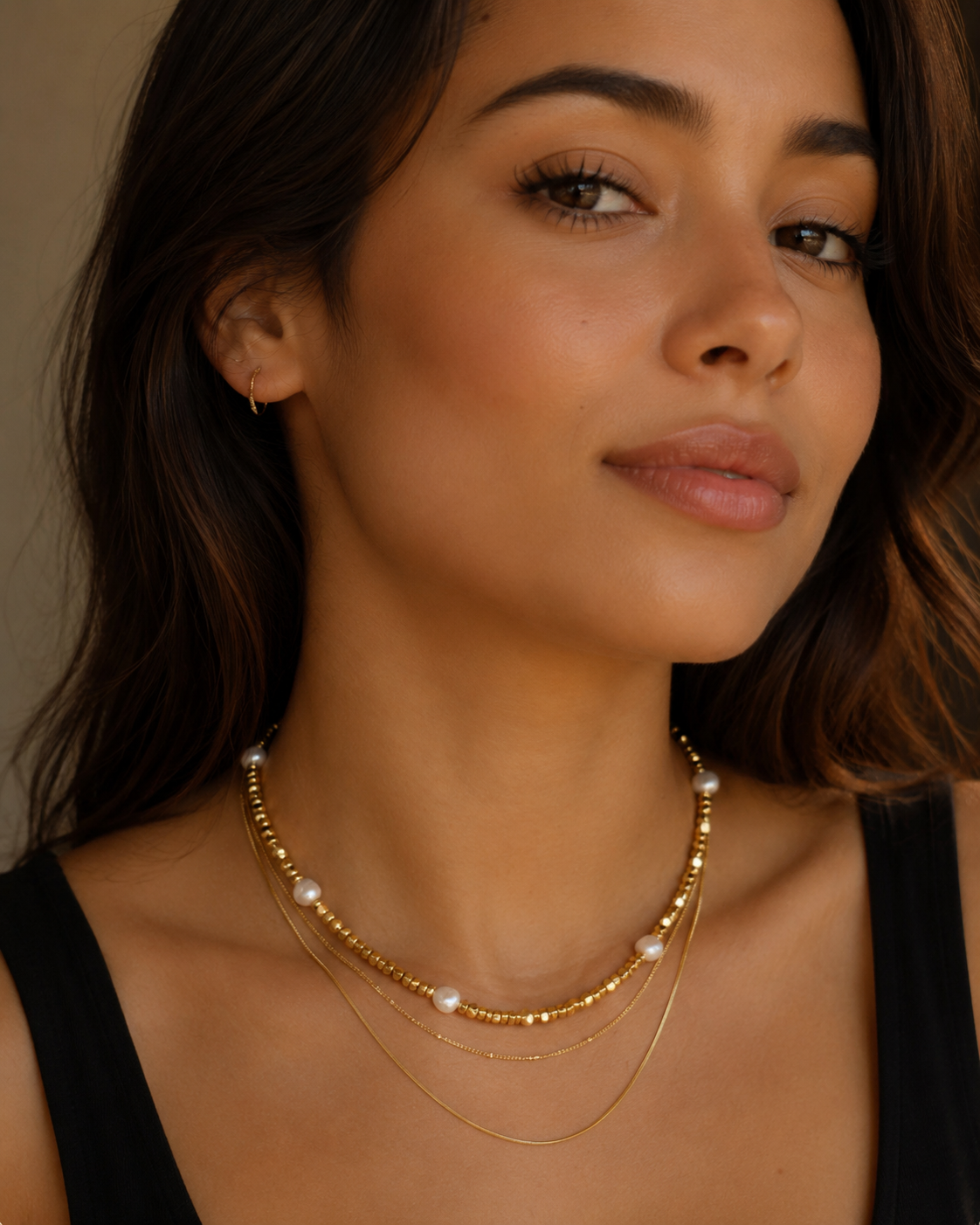 Arial Fresh Water Pearl Necklace — 18K Gold
