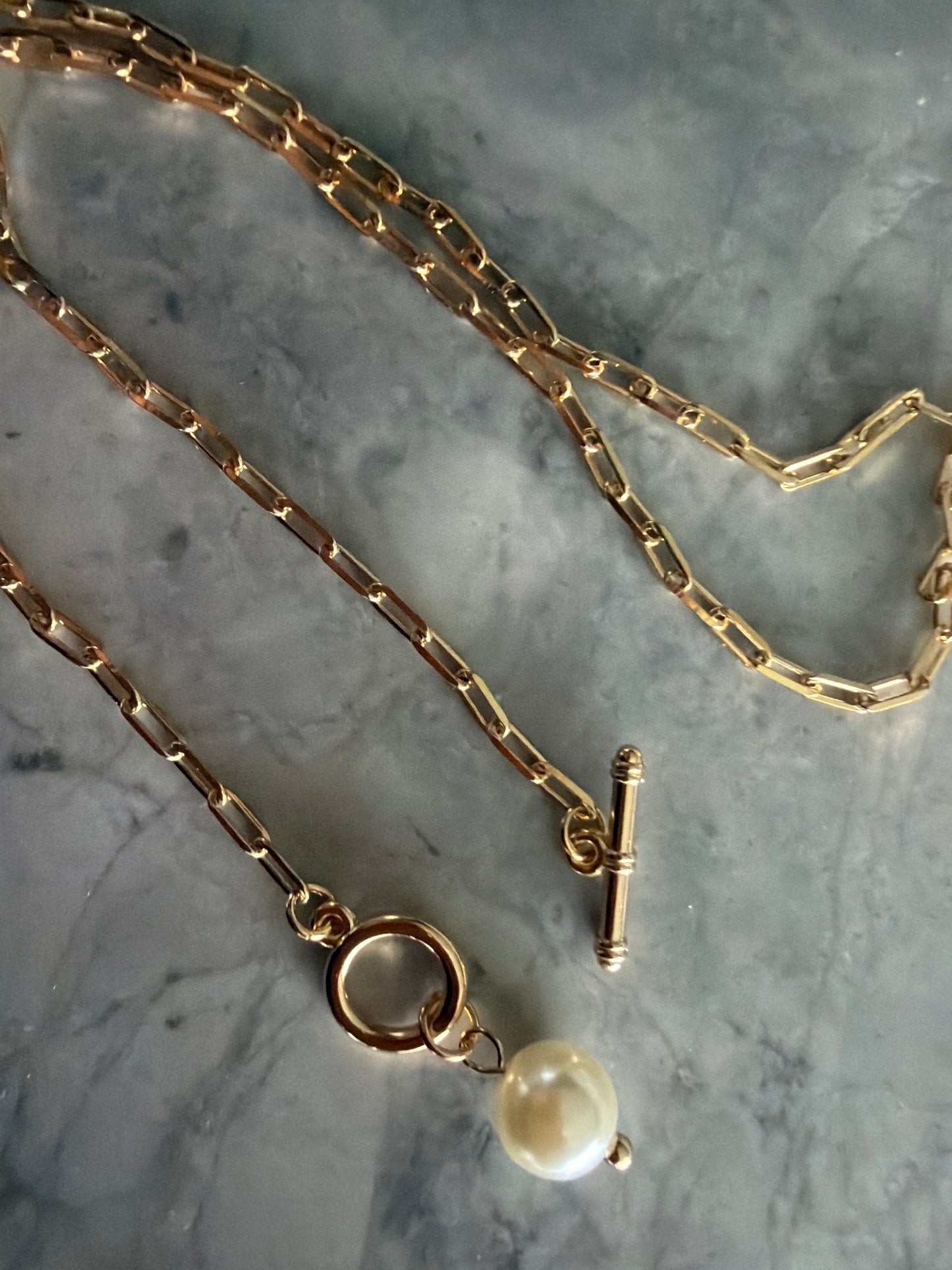 Pearl Clasp Necklace Gold Chain | 18k Gold-Filled