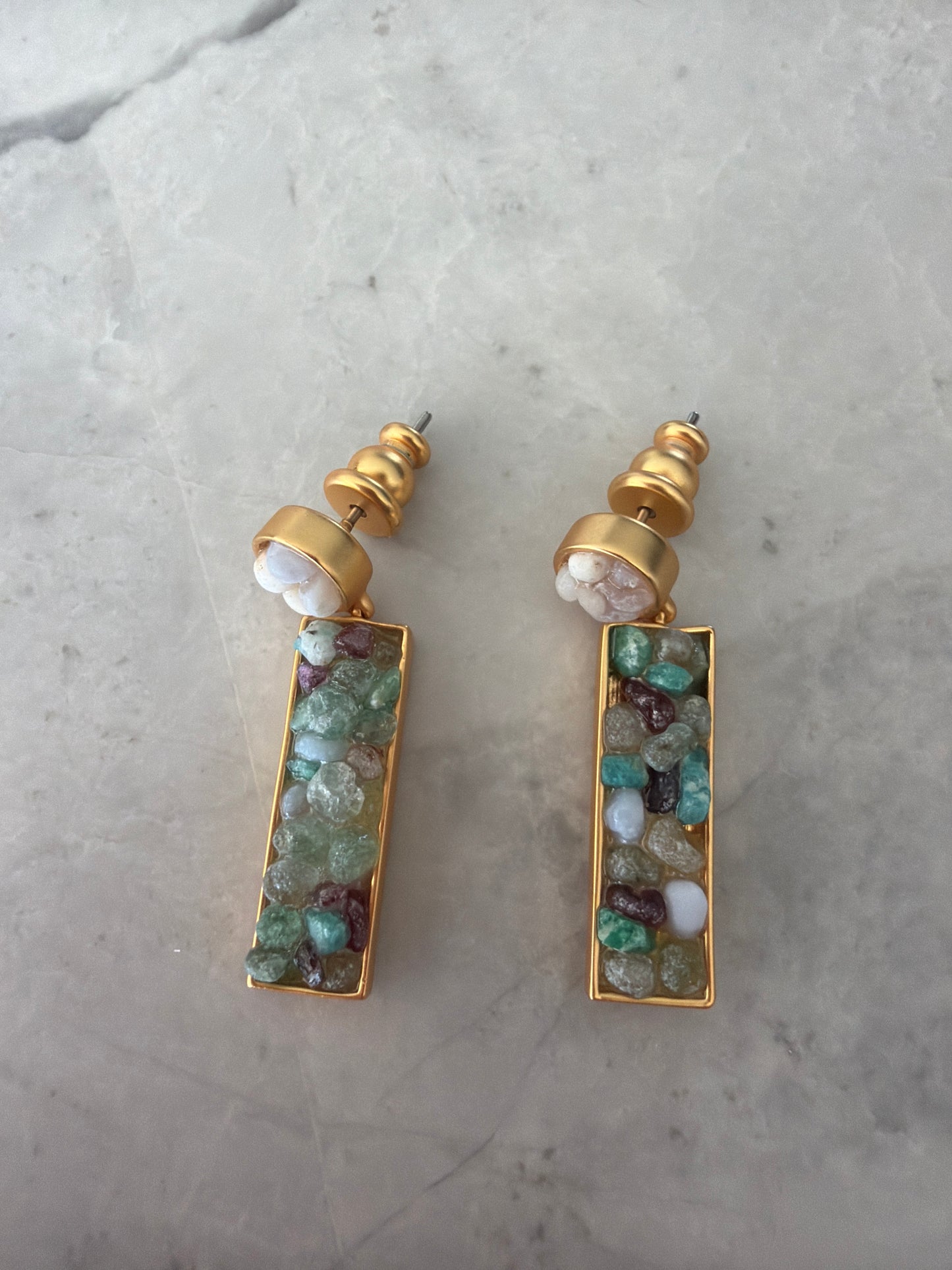 Riviera Stone Drop Earrings - Semi Precious