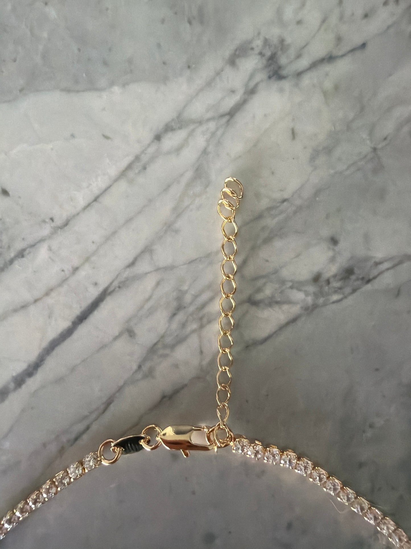 Tennis necklace 18k gold-filled sample sale