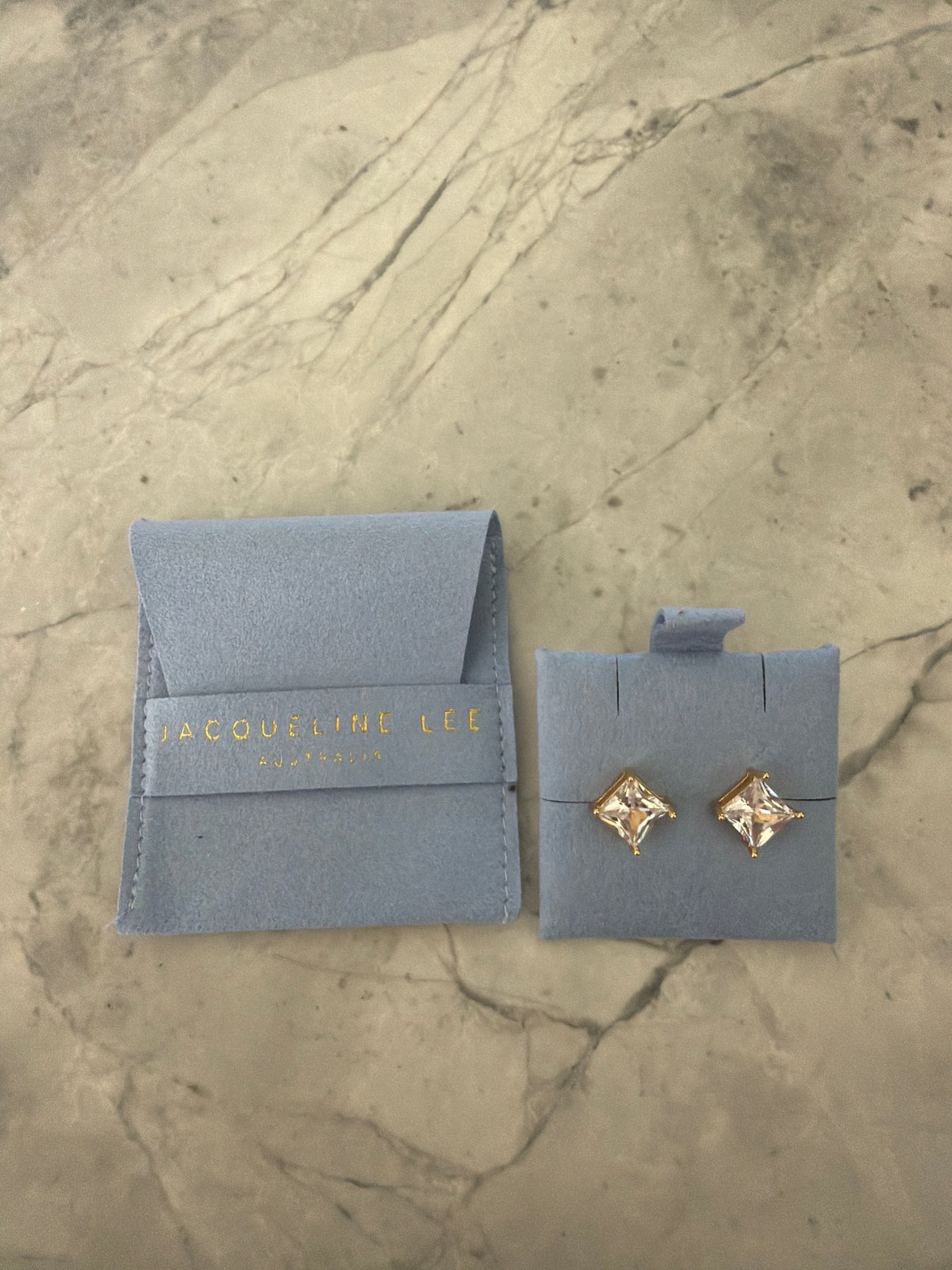 Diamond Shaped Zircon Studs - 18k Gold-Filled