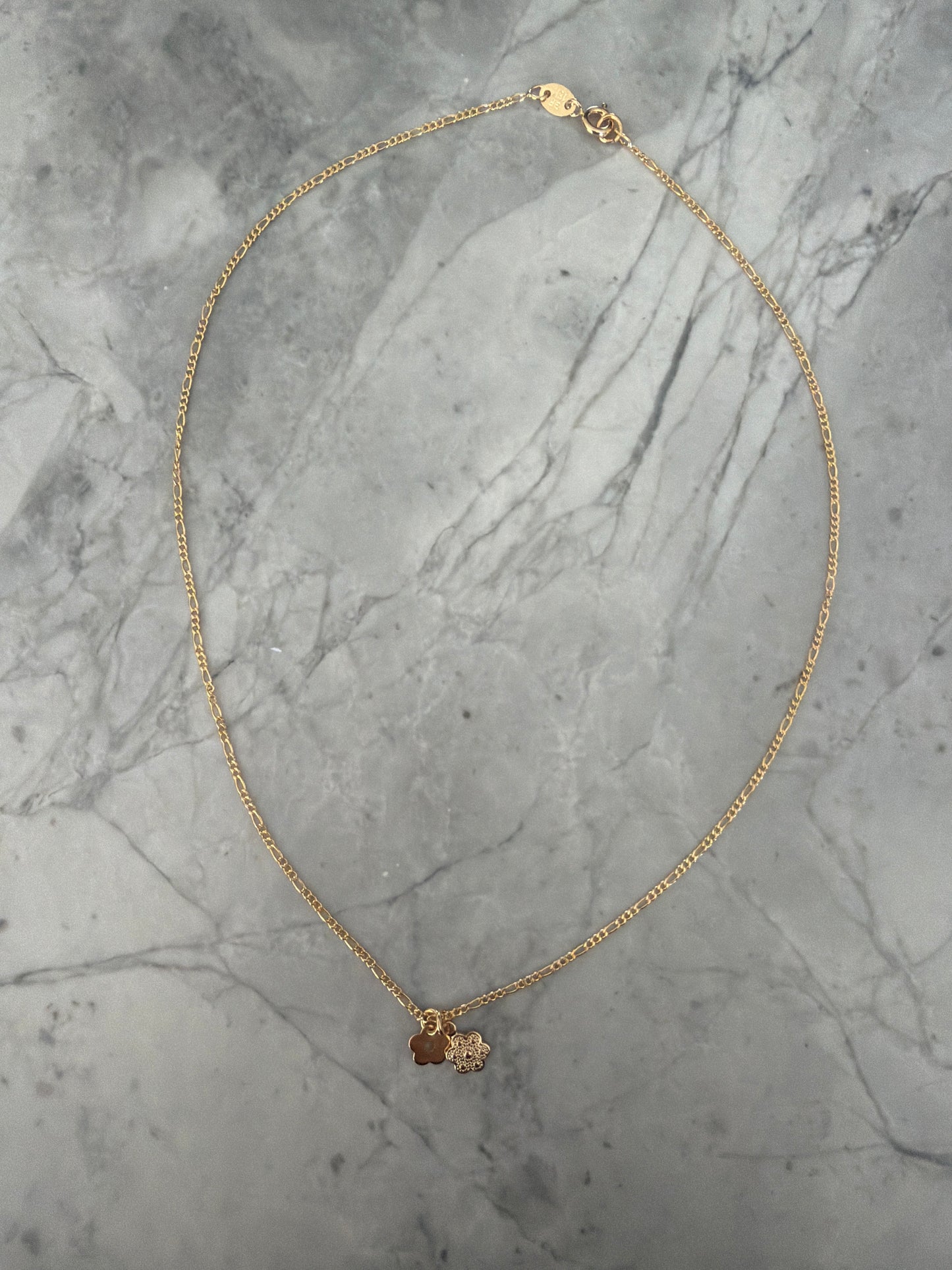 Meadow Double Flower Pendant Necklace | 18k Gold-Filled