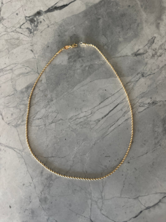 Thin Rope Tie Gold Necklace