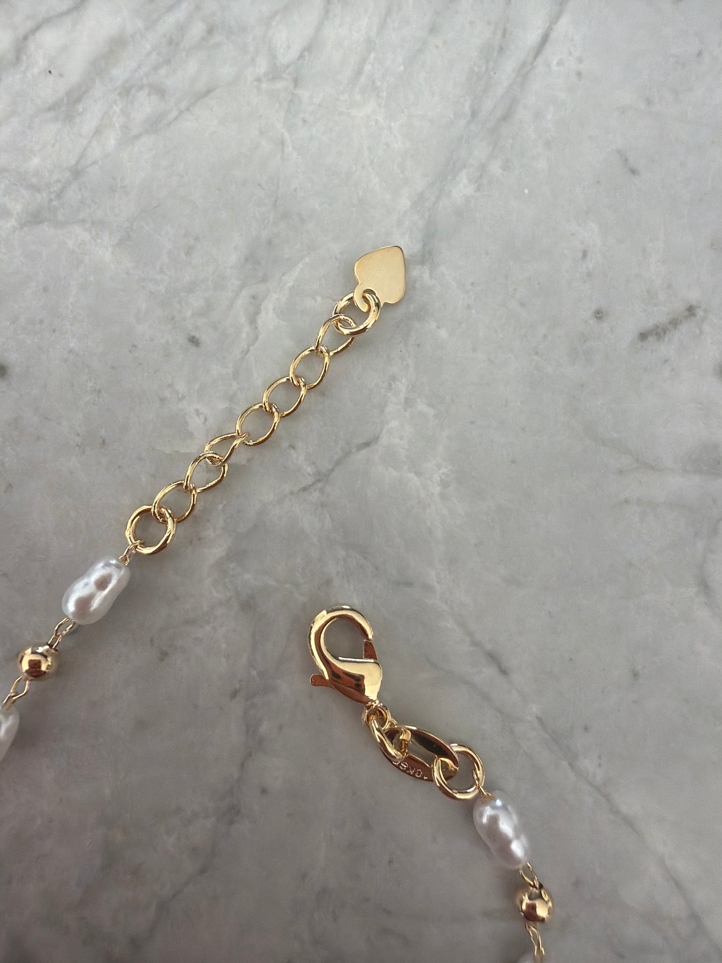 Emerging Spring Pearl Gold Bead Bracelet | 18k Gold-Filled - Sale