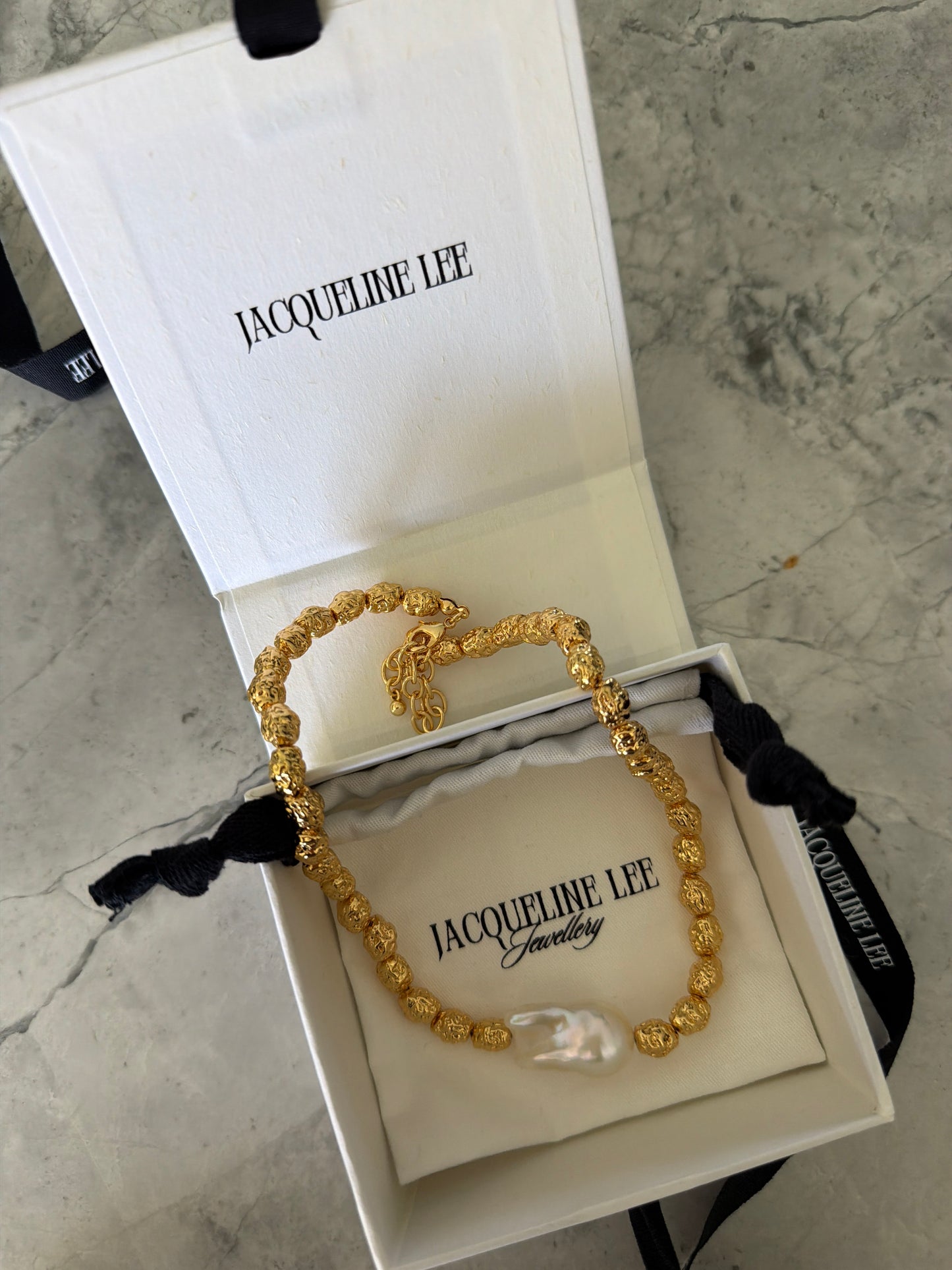 Cabo Gold Lava Bead Natural Baroque Pearl Necklace (SOLD OUT ON PRE ORDER - DUE MARCH 10)