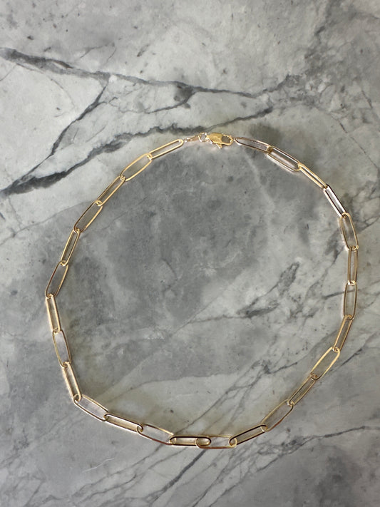 Chunky Paperclip necklace stackable chain 18k gold-filled
