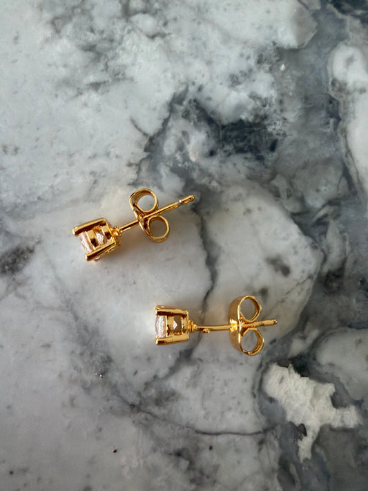 Everyday studs zircon 18k gold filled SHE WED SALE