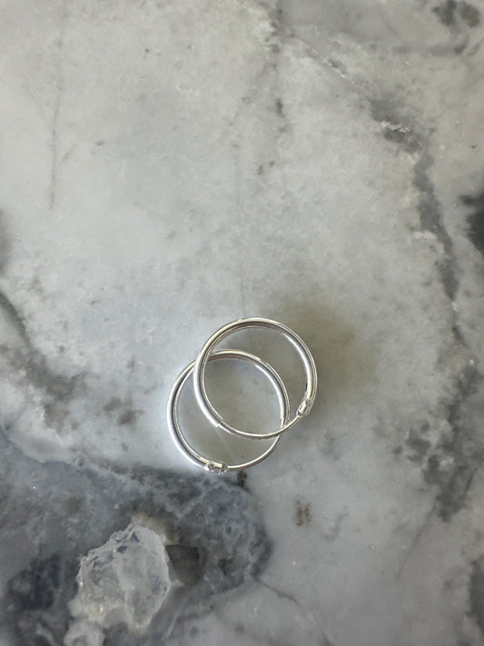 Tiny Huggies Silver Earrings