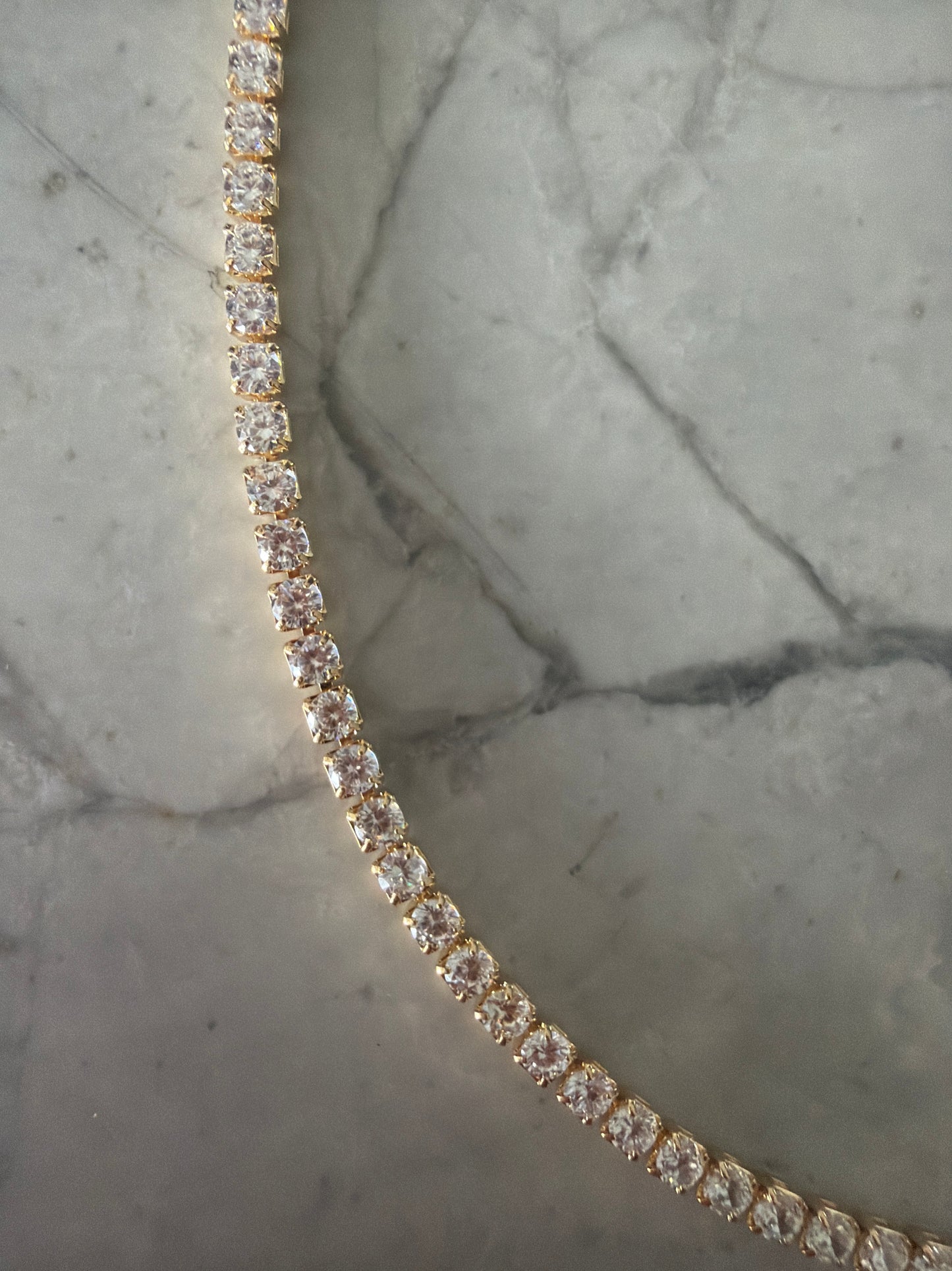 Tennis necklace 18k gold-filled sample sale