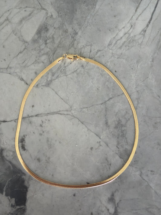 Signature Capsule Classic Herringbone Stackable Gold Chain Necklace
