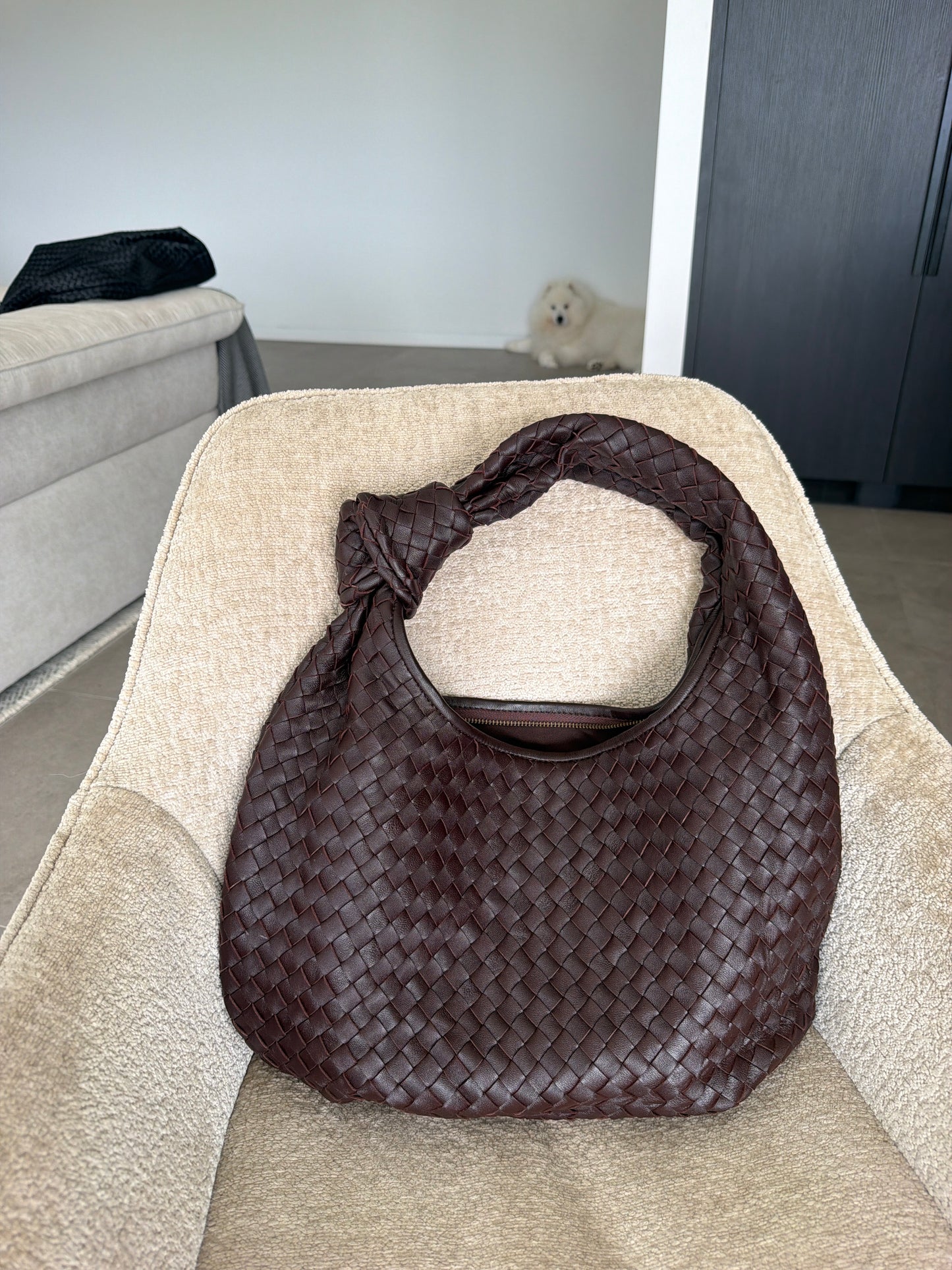 Genuine Leather Weave Bag - Burgundy PRE ORDER 4-6 weeks