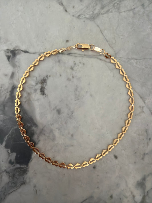 Nina Flat Heart Anklet | 18k Gold-Filled