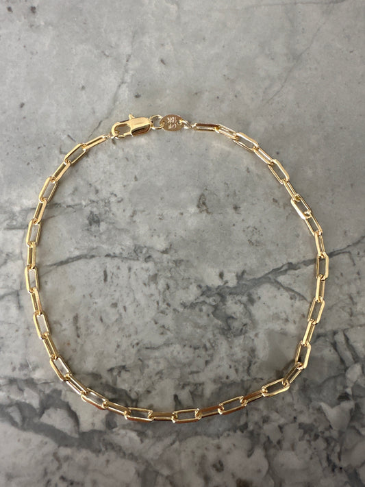 Paperclip Chain Anklet Gold
