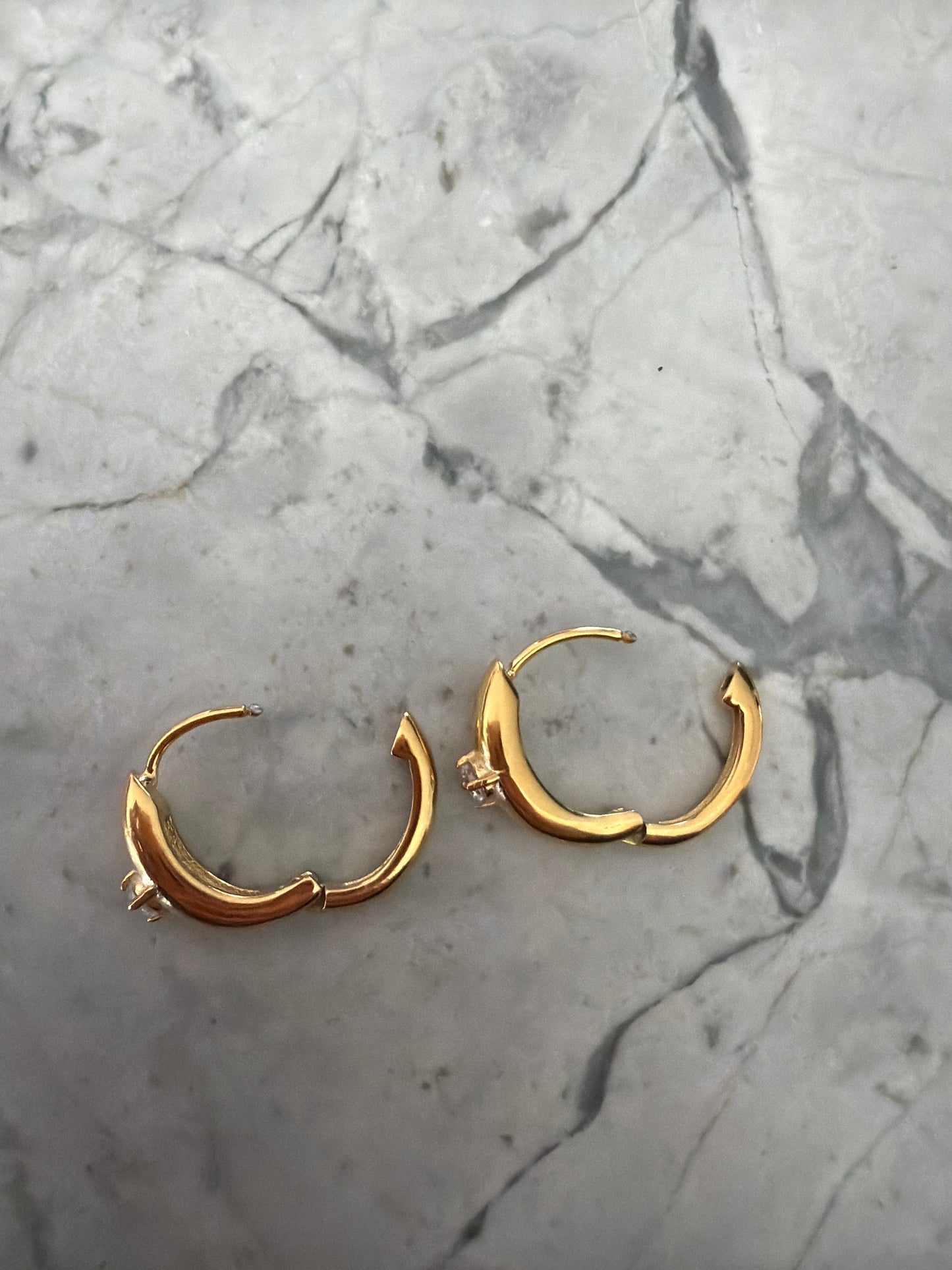 Kyra Sparkle Gem Hoop Earrings Gold SAMPLE SALE