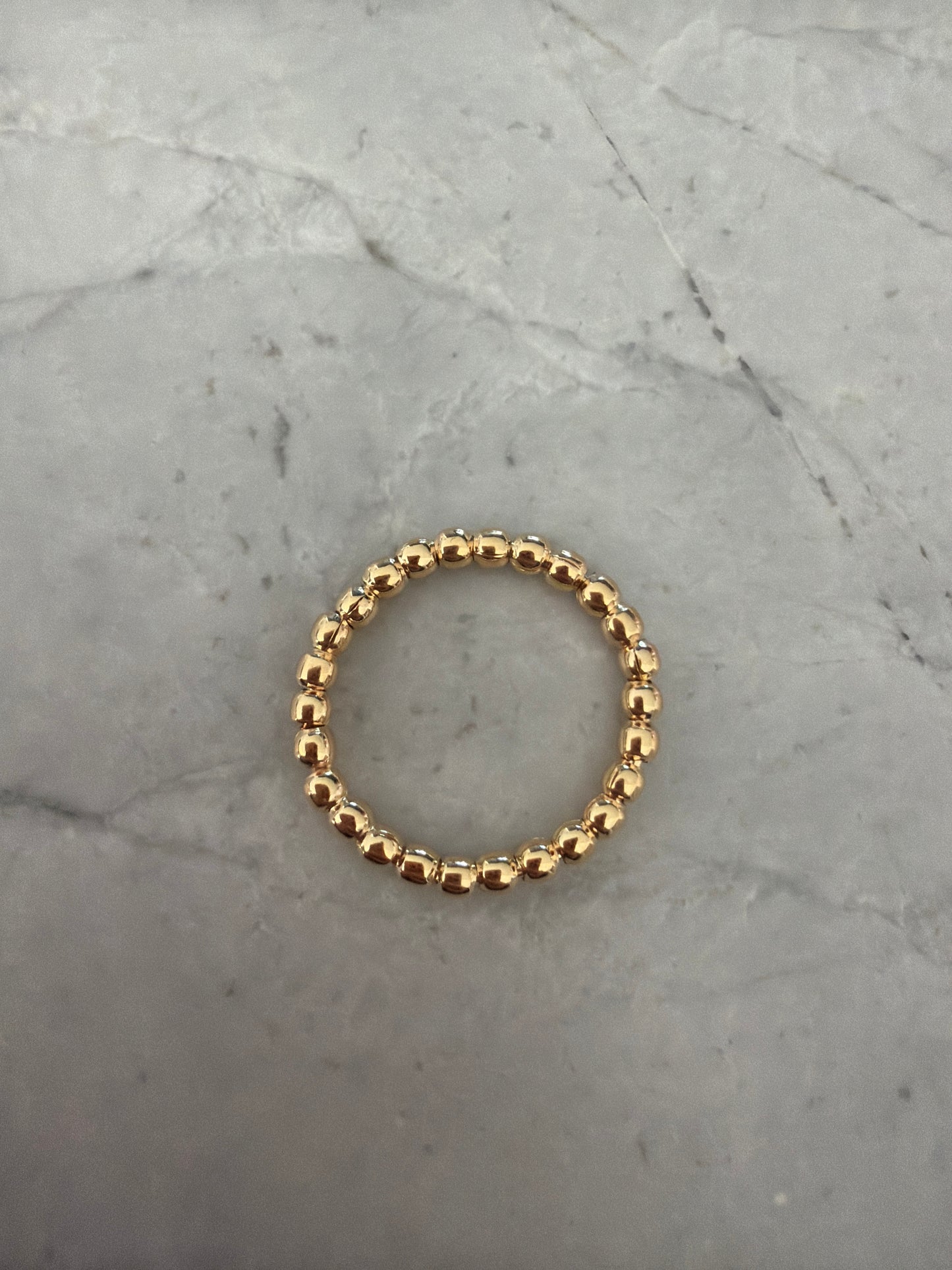 Small Beaded 18k Gold Filled Ring