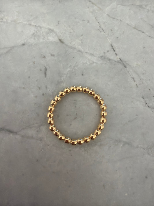 Small Beaded 18k Gold Filled Ring