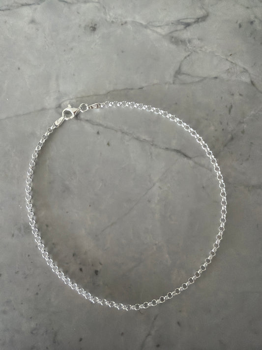 Sterling silver rolo anklet