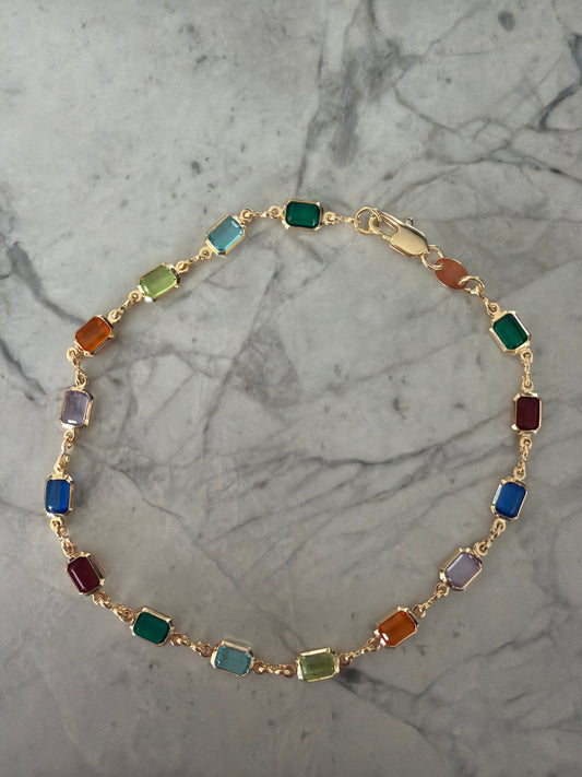 Natalie Art Deco Anklet | 18k Gold-Filled