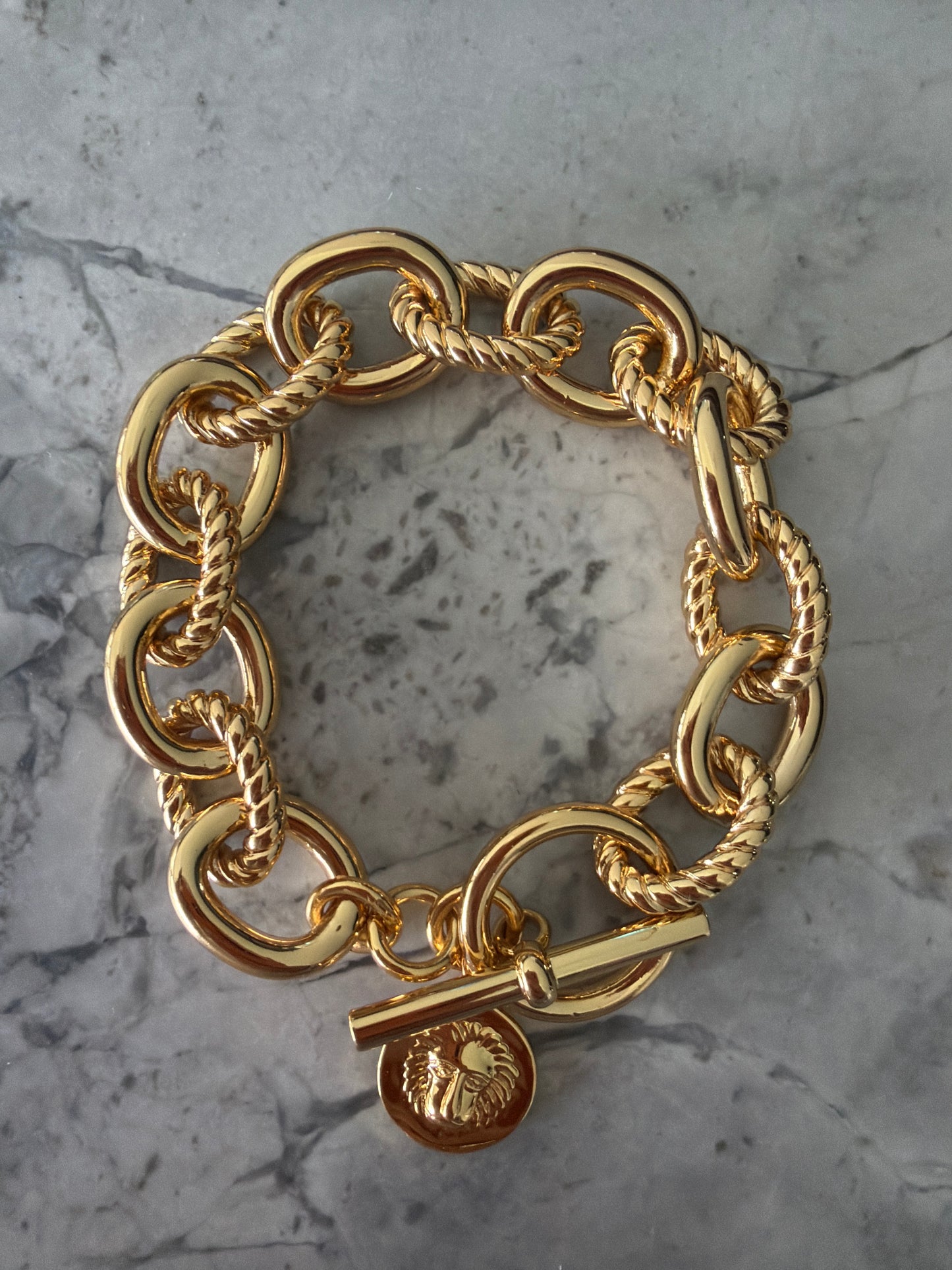 Statement 18K Gold Emblem Bracelet