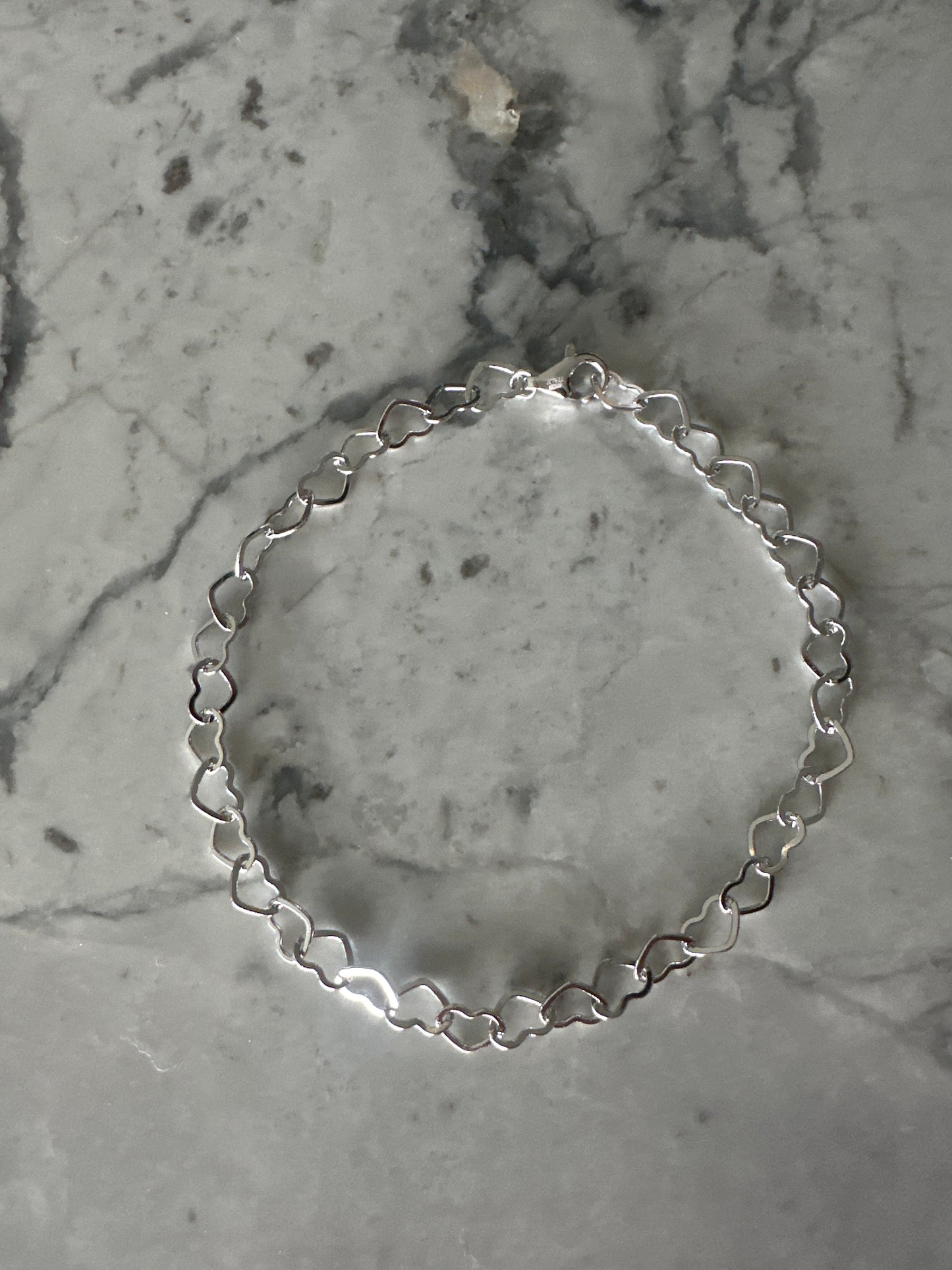 Heart Links Bracelet Silver