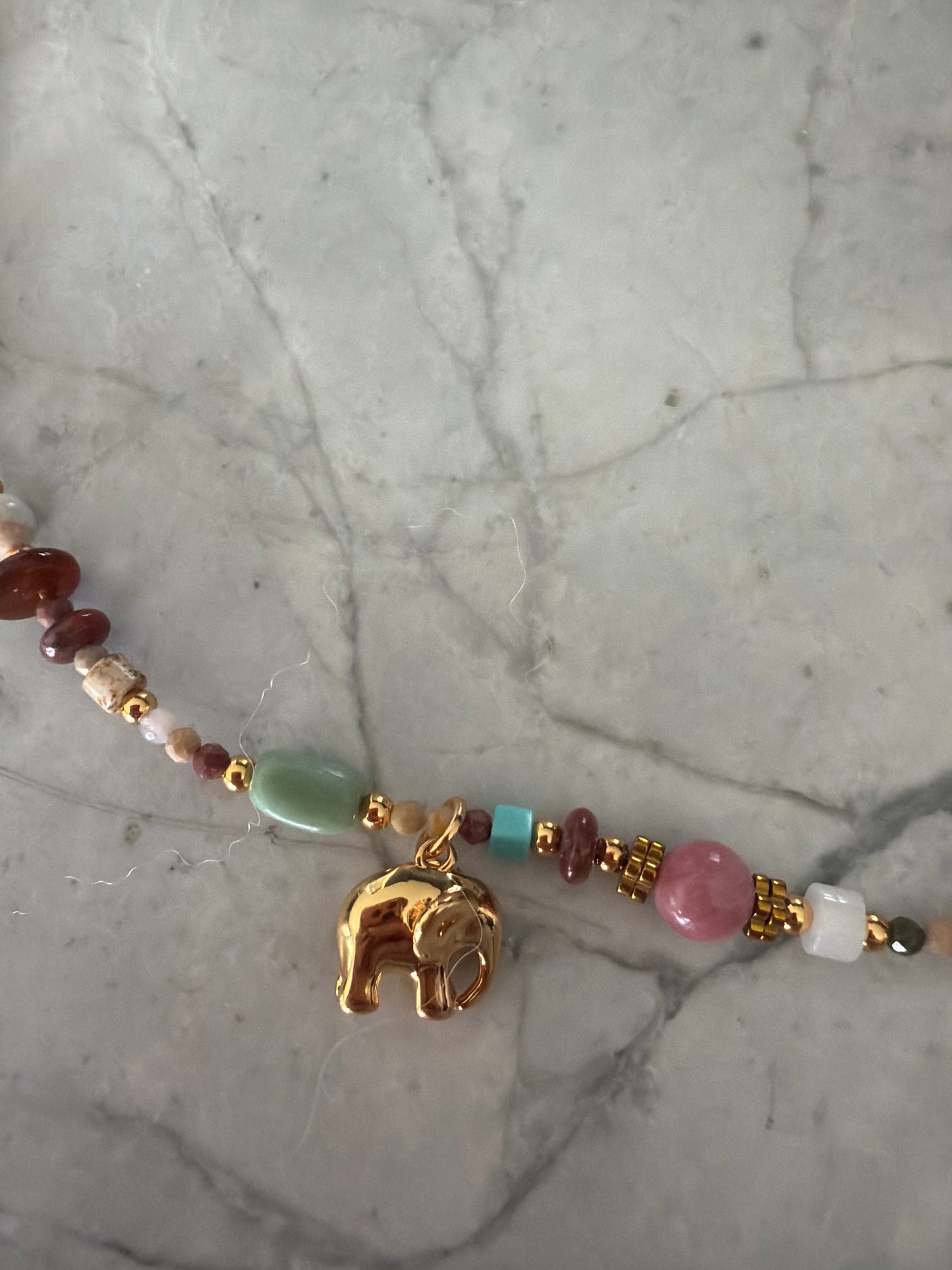 Jacqueline Lee Jewellery| Elephant Charm Beaded Necklace