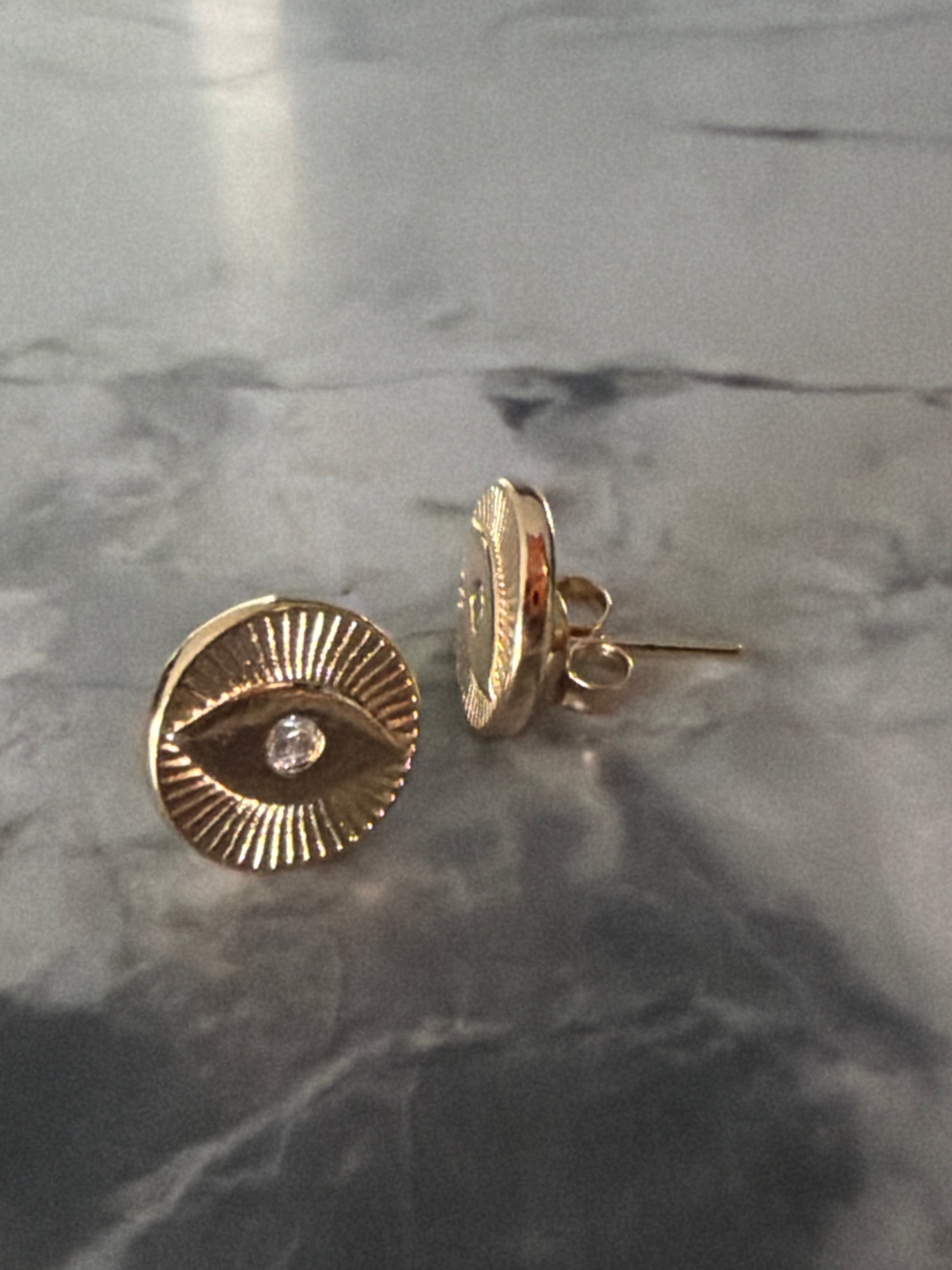 Jacqueline Lee Jewellery | Evil Eye Studs 18k Gold Filled