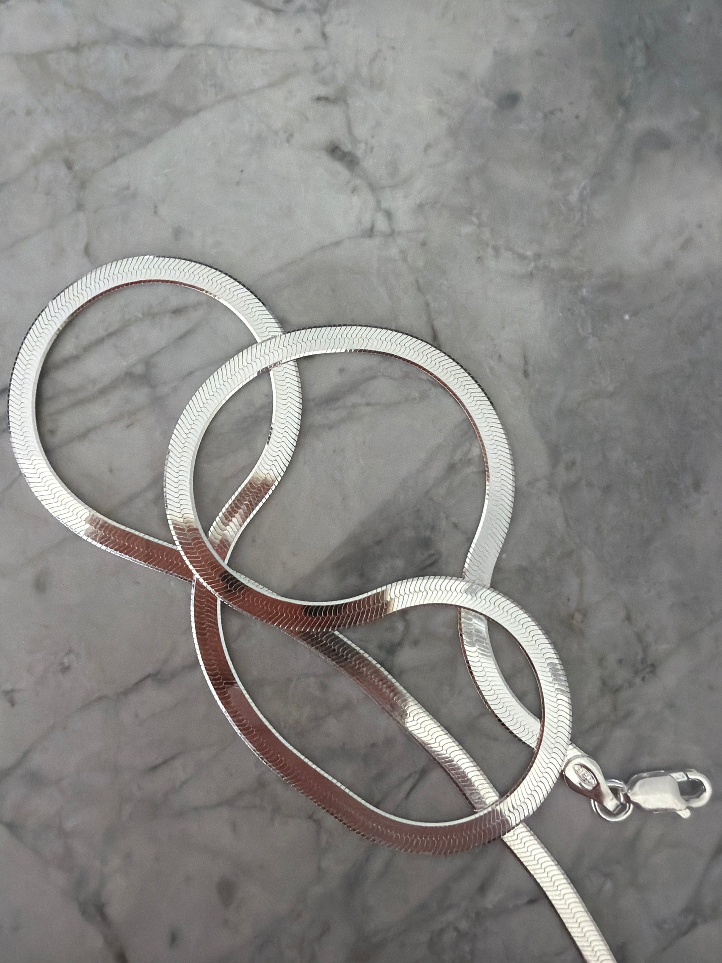 Herringbone Stackable Chain Sterling Silver Necklace (made in Italy)