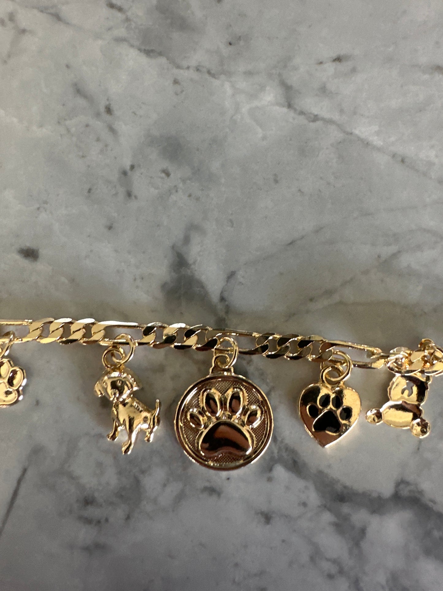 Paw Dog Charm Bracelet Gold - Sample Sale