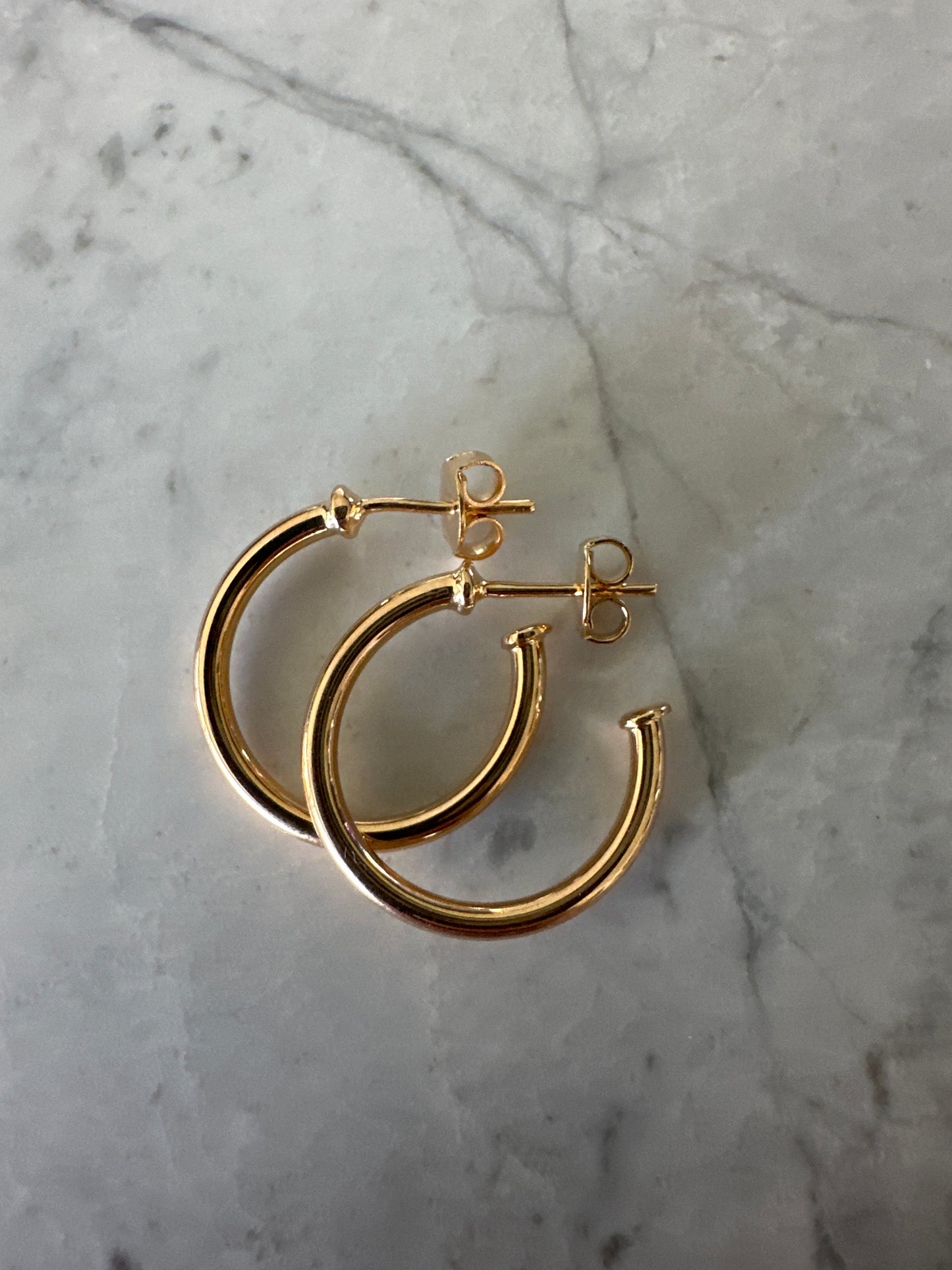 Gold Hoop Stud Earrings Gold - Sample Sale