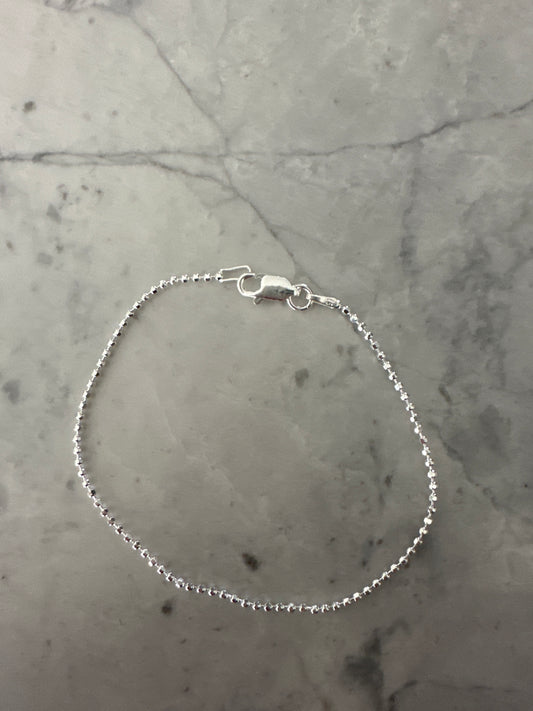 Dainty Ball Chain Bracelet Silver