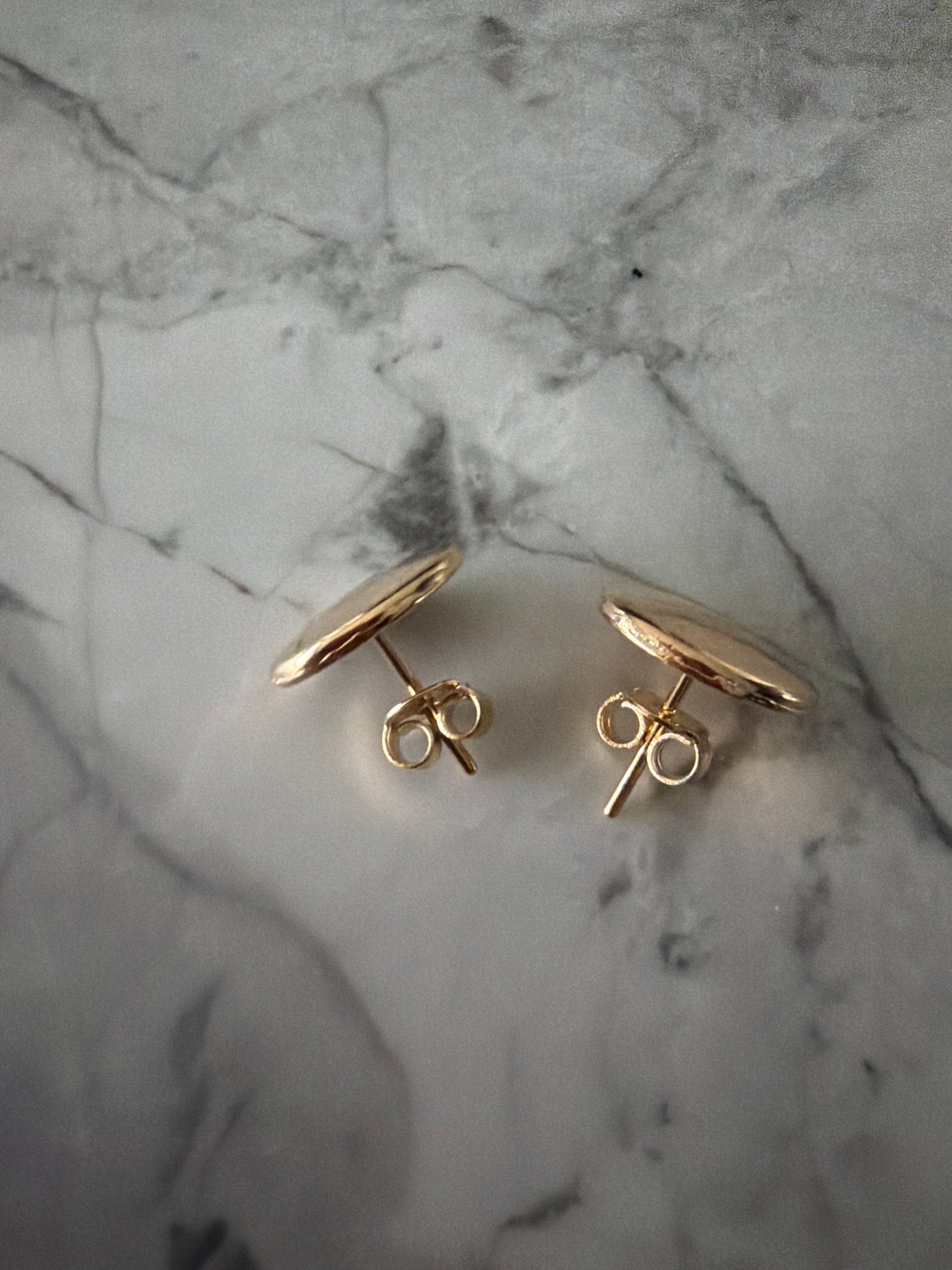 Flat Circle Gold Stud Earrings EOY sale