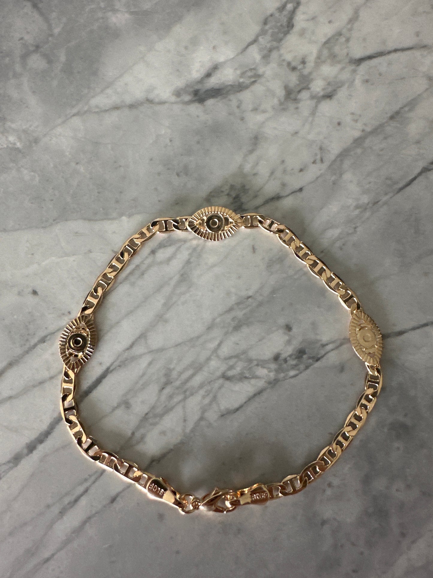 Evil Eye Accent Bracelet Gold