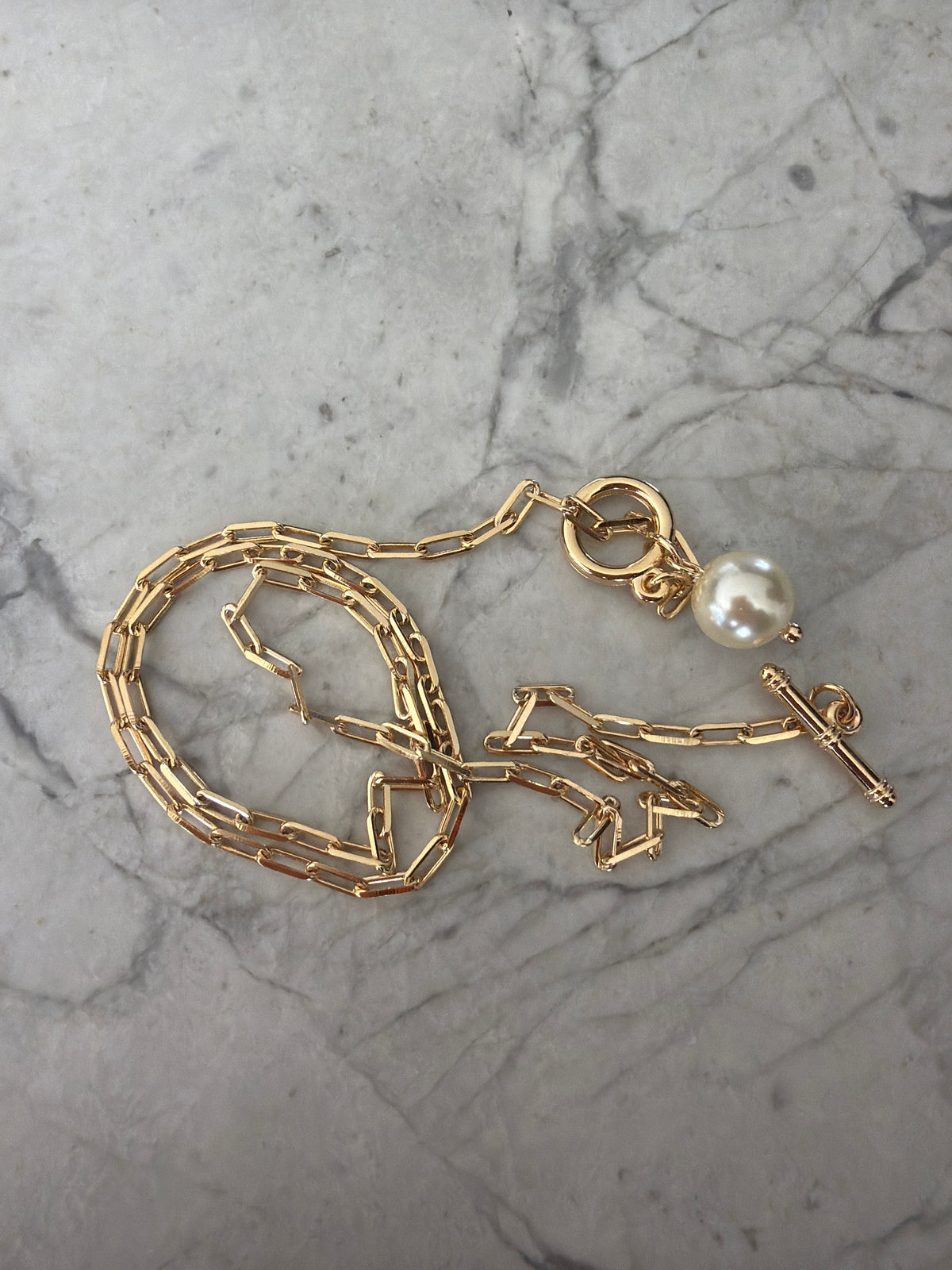 Pearl Clasp Necklace Gold Chain | 18k Gold-Filled