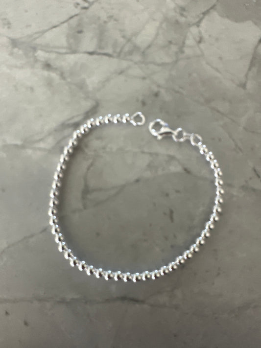 Small Wrists Beaded Bracelet Silver