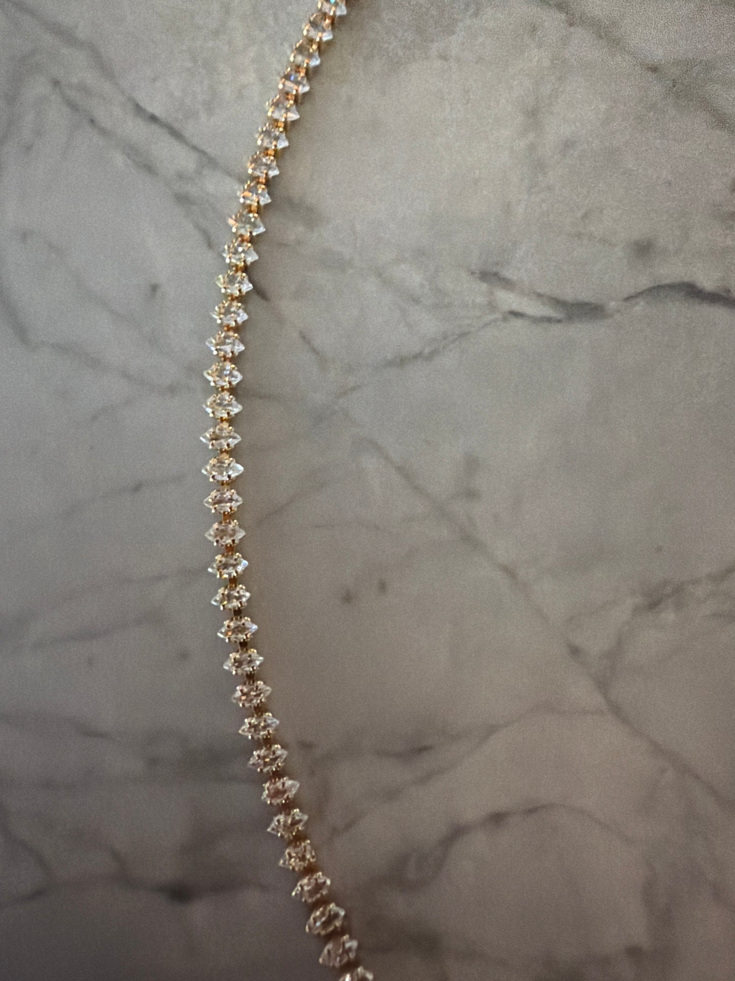 Pear Tennis Necklace | 18k Gold Filled - Sale