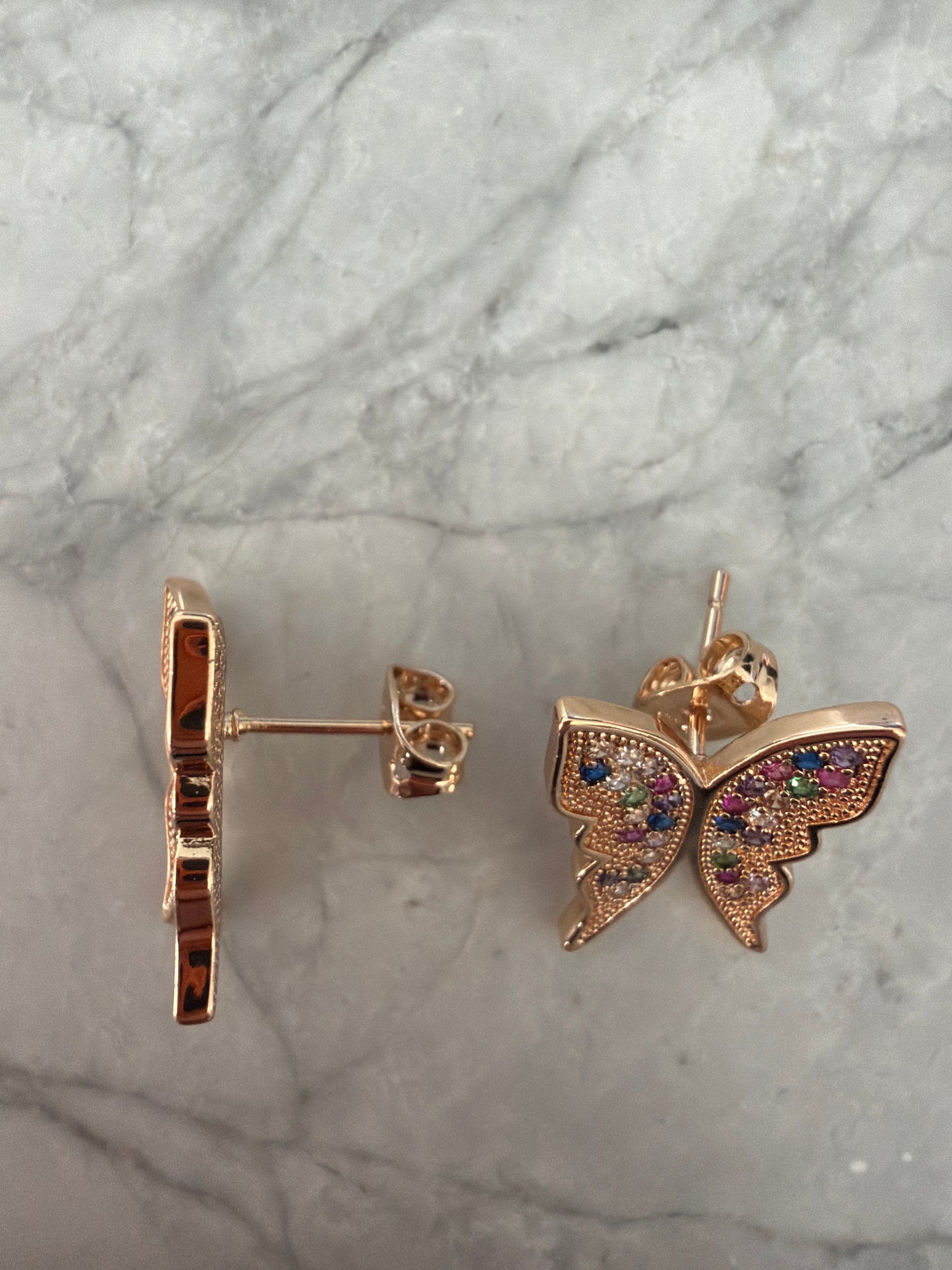 Whimsical Rose Gold Filled Butterfly Earrings