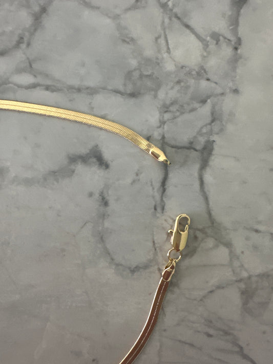 Herringbone Stackable Gold Chain