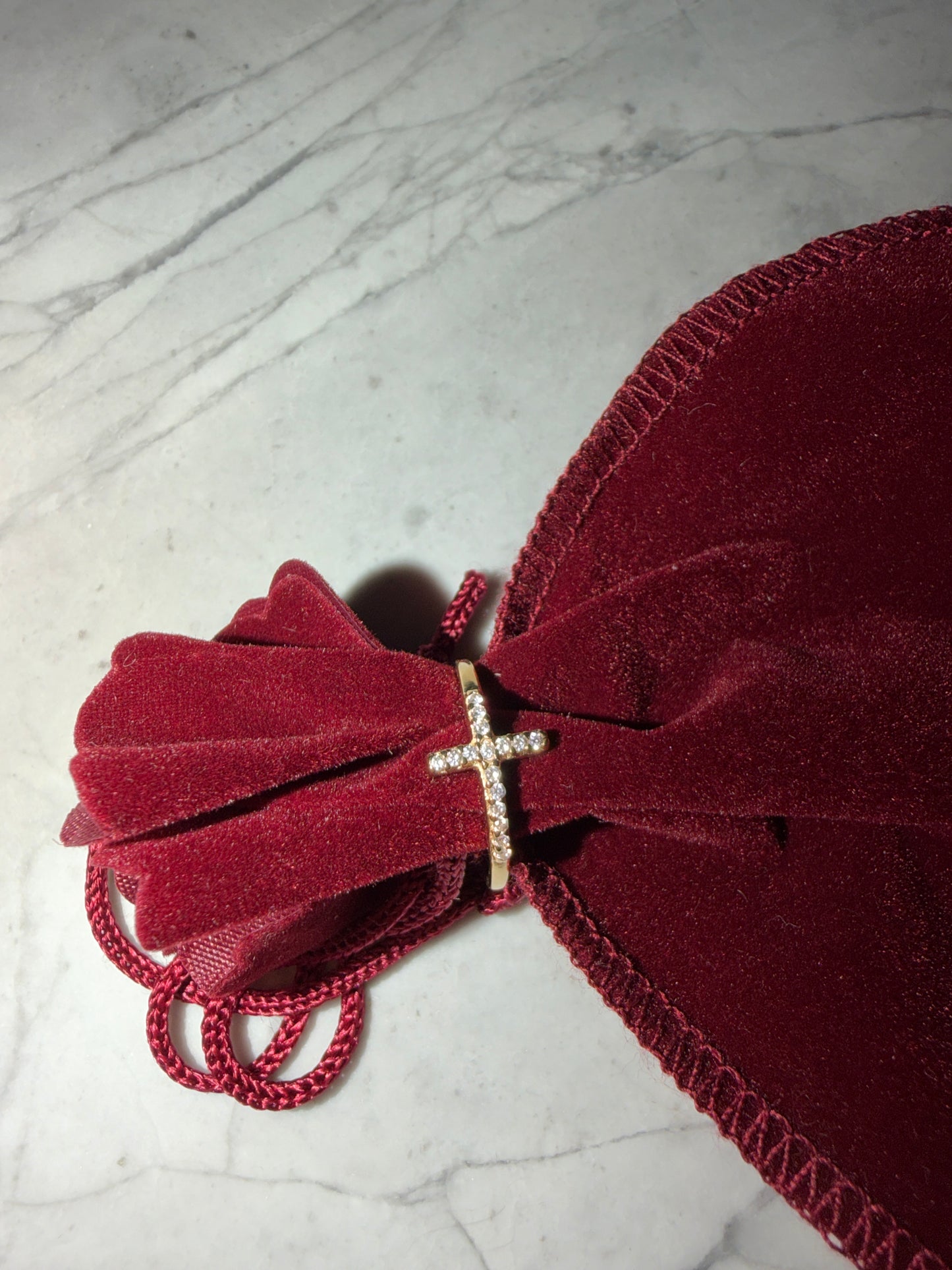 Faith Crystal Cross Stackable Ring | 18k Gold-Filled