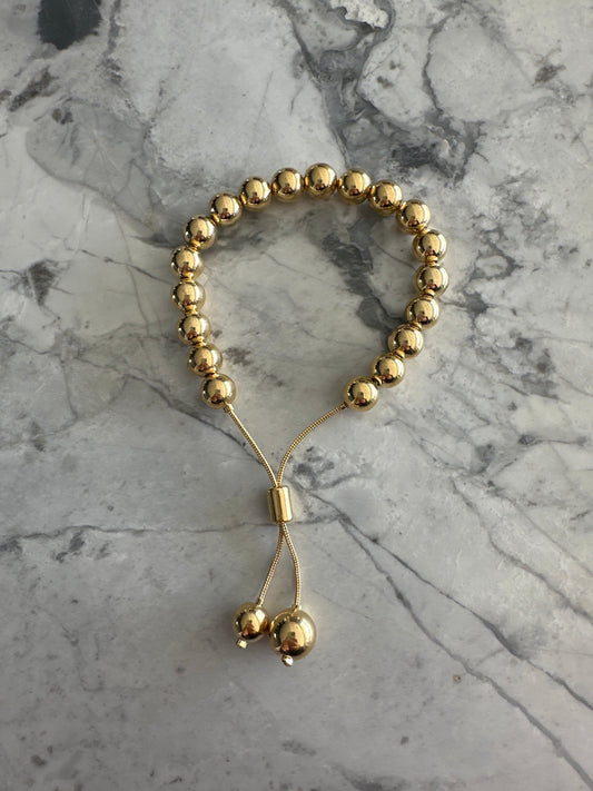 Large Balls Adjustable Bracelet Gold