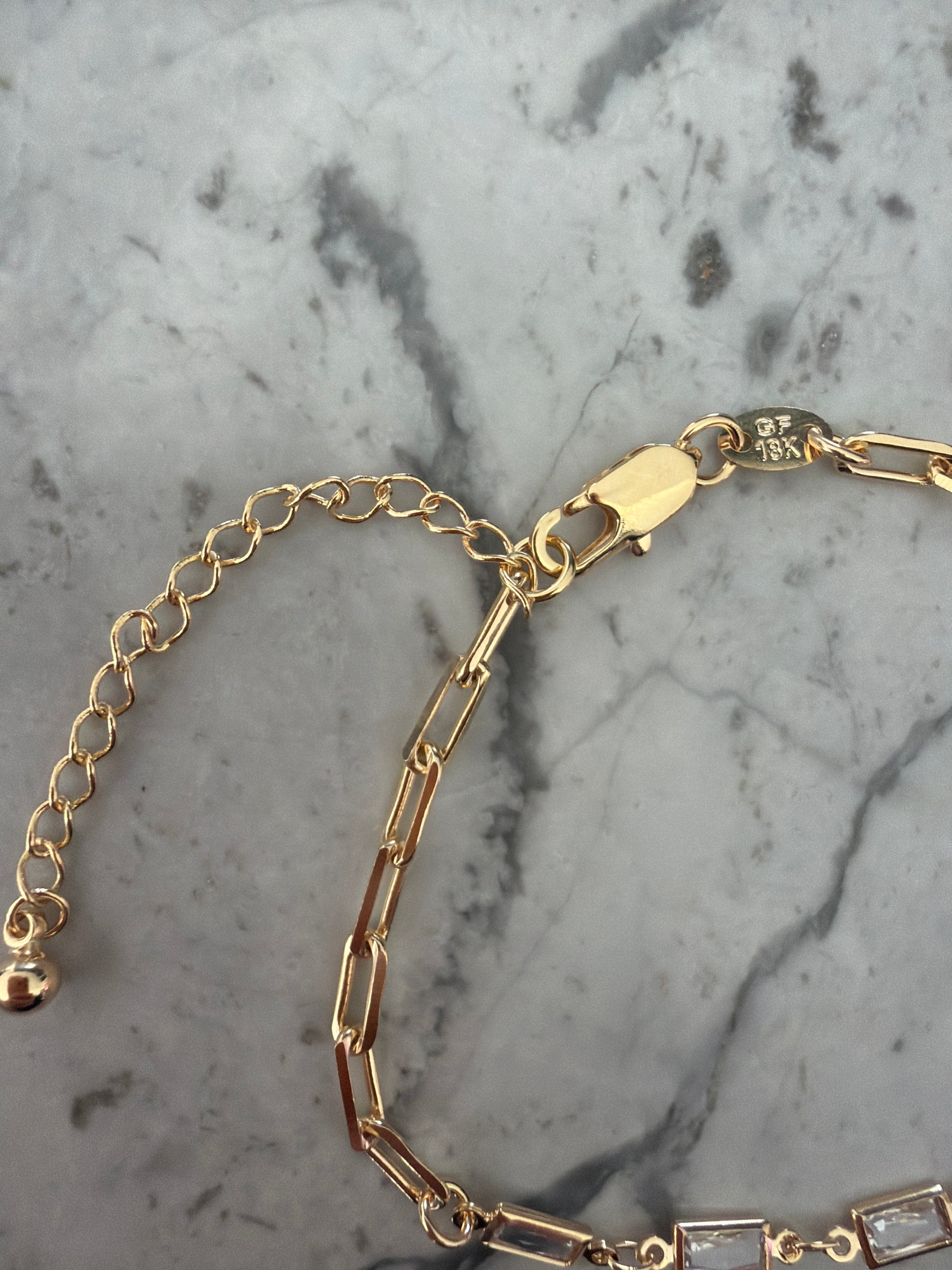 Jacqueline Lee Jewellery | Hannah Gem Paperclip Bracelet 18k Gold-Filled