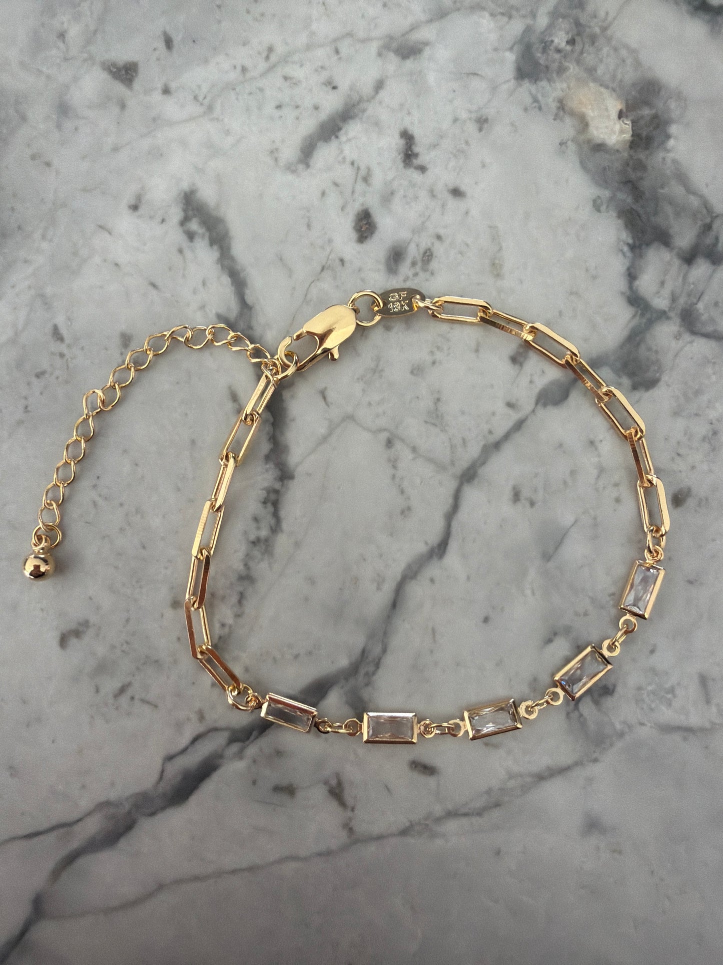 Jacqueline Lee Jewellery | Hannah Gem Paperclip Bracelet 18k Gold-Filled