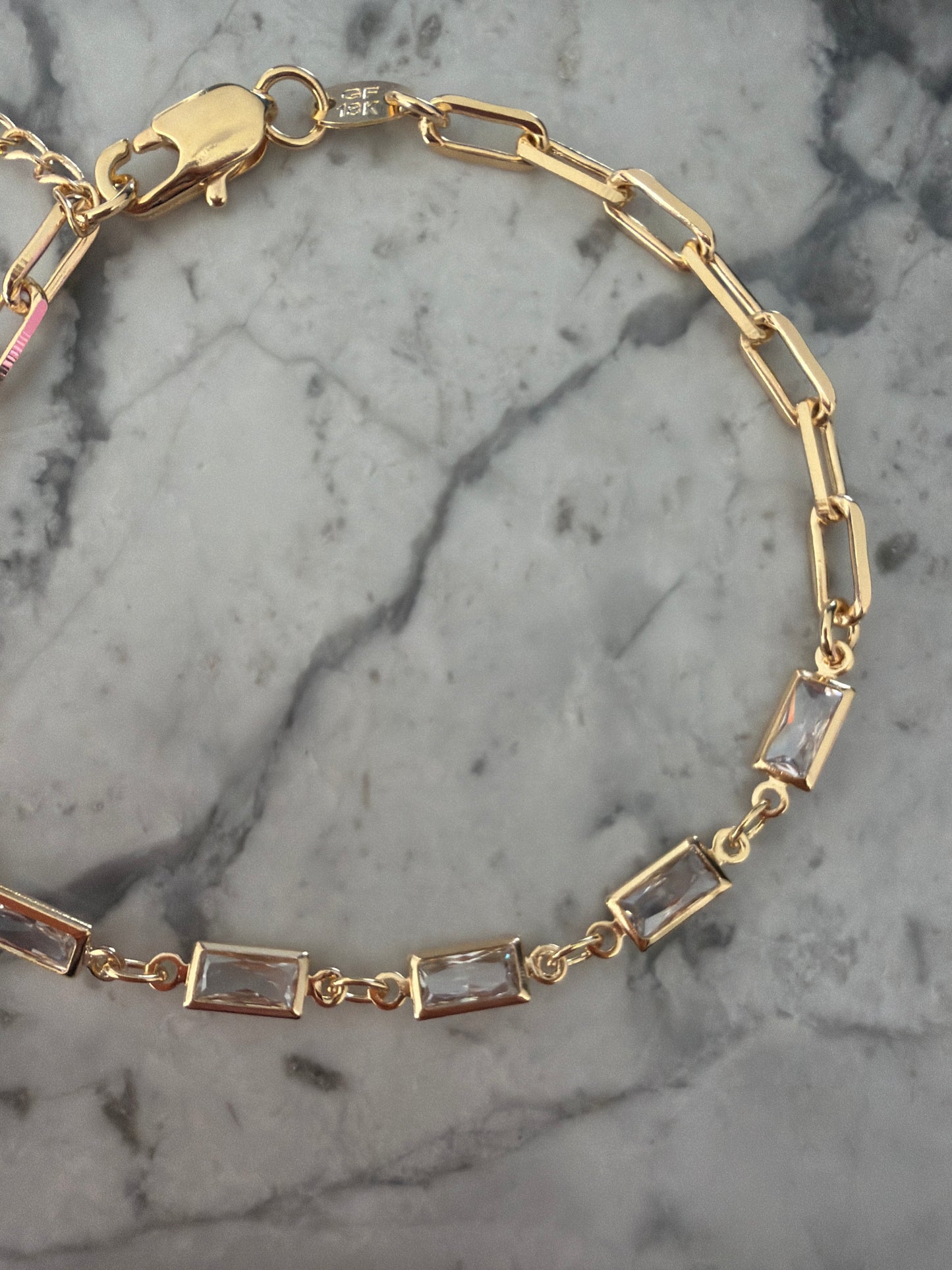 Jacqueline Lee Jewellery | Hannah Gem Paperclip Bracelet 18k Gold-Filled
