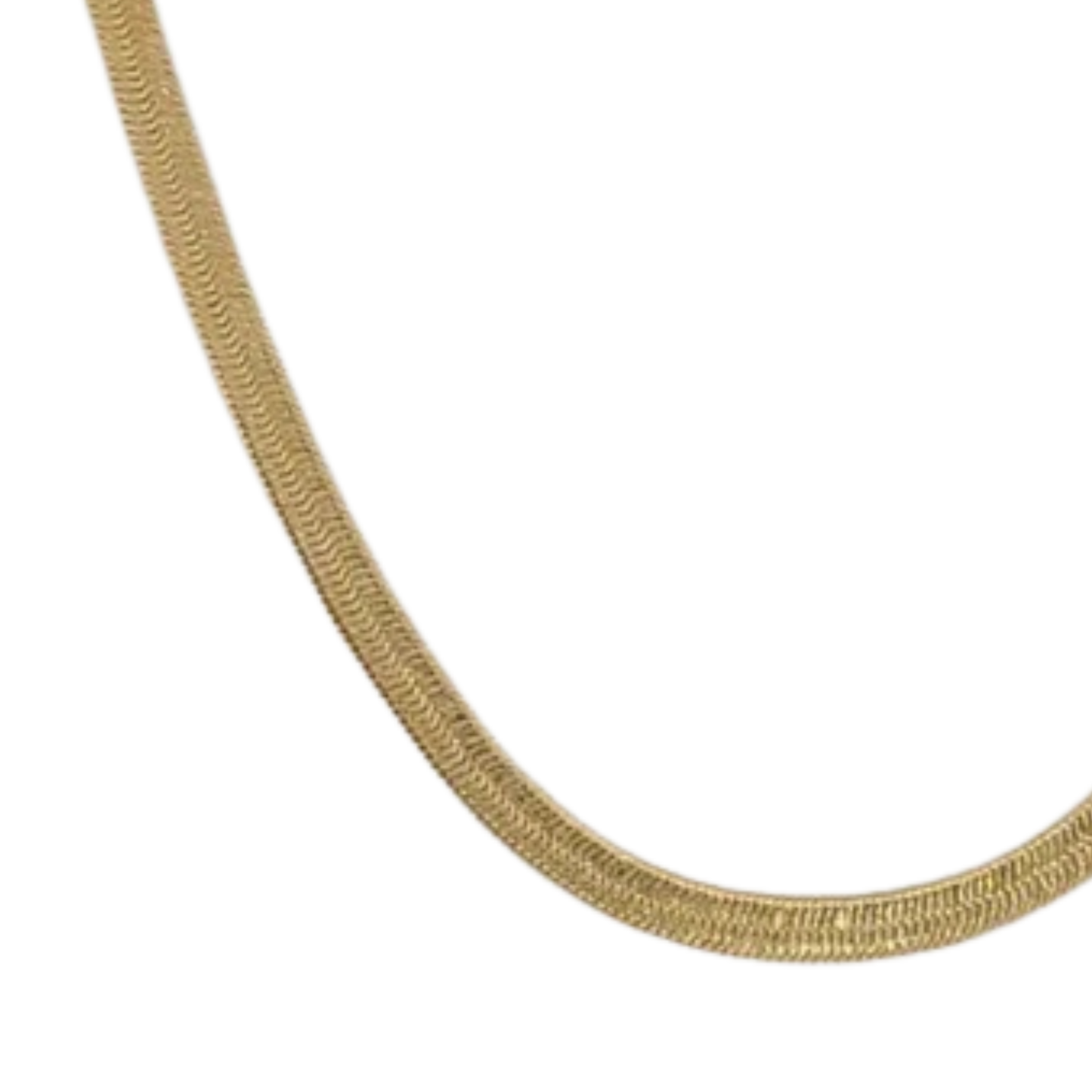 3mm Herringbone Stackable Gold Chain Necklace