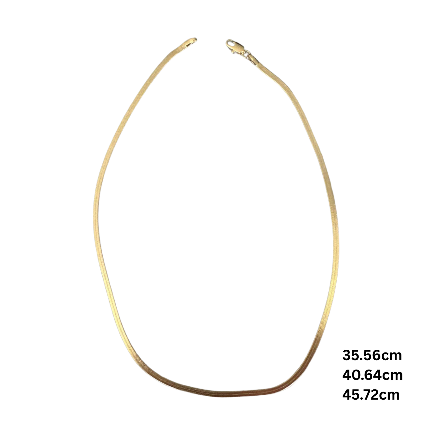 3mm Herringbone Stackable Gold Chain Necklace