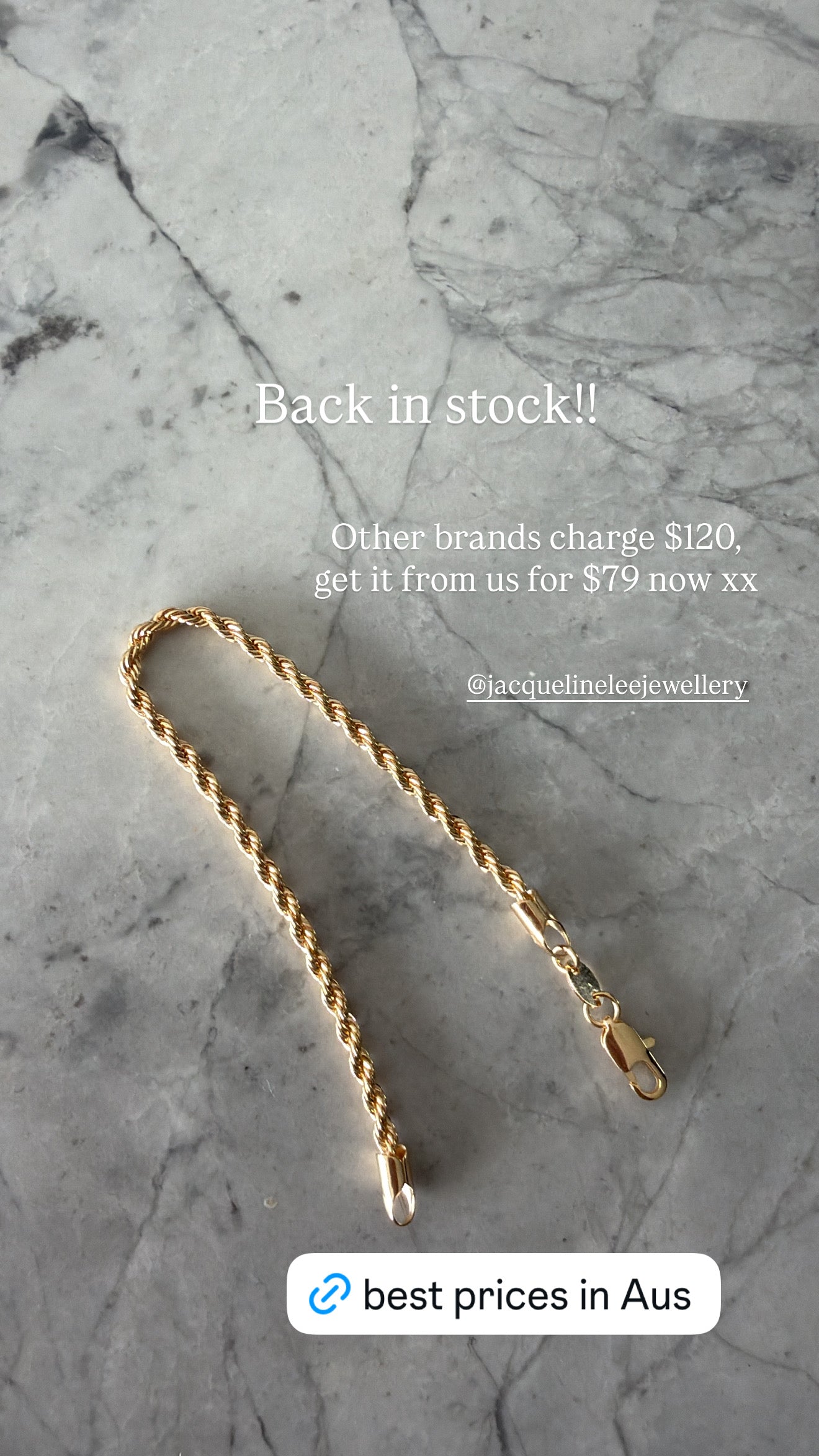 Thick Rope Tie Bracelet Gold